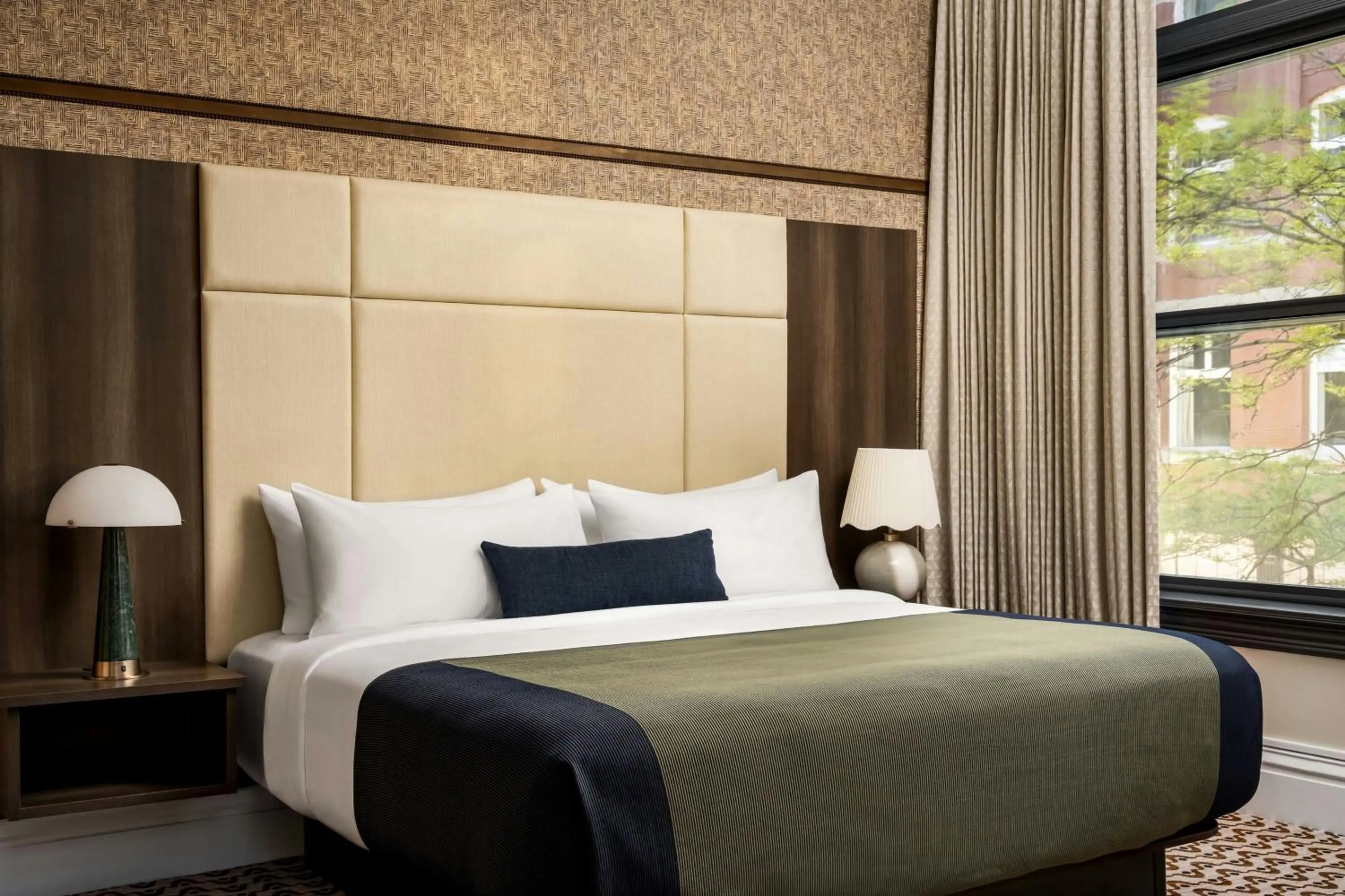 Photo of the whole room, Bed in The Louie, A Davenport Hotel, Autograph Collection