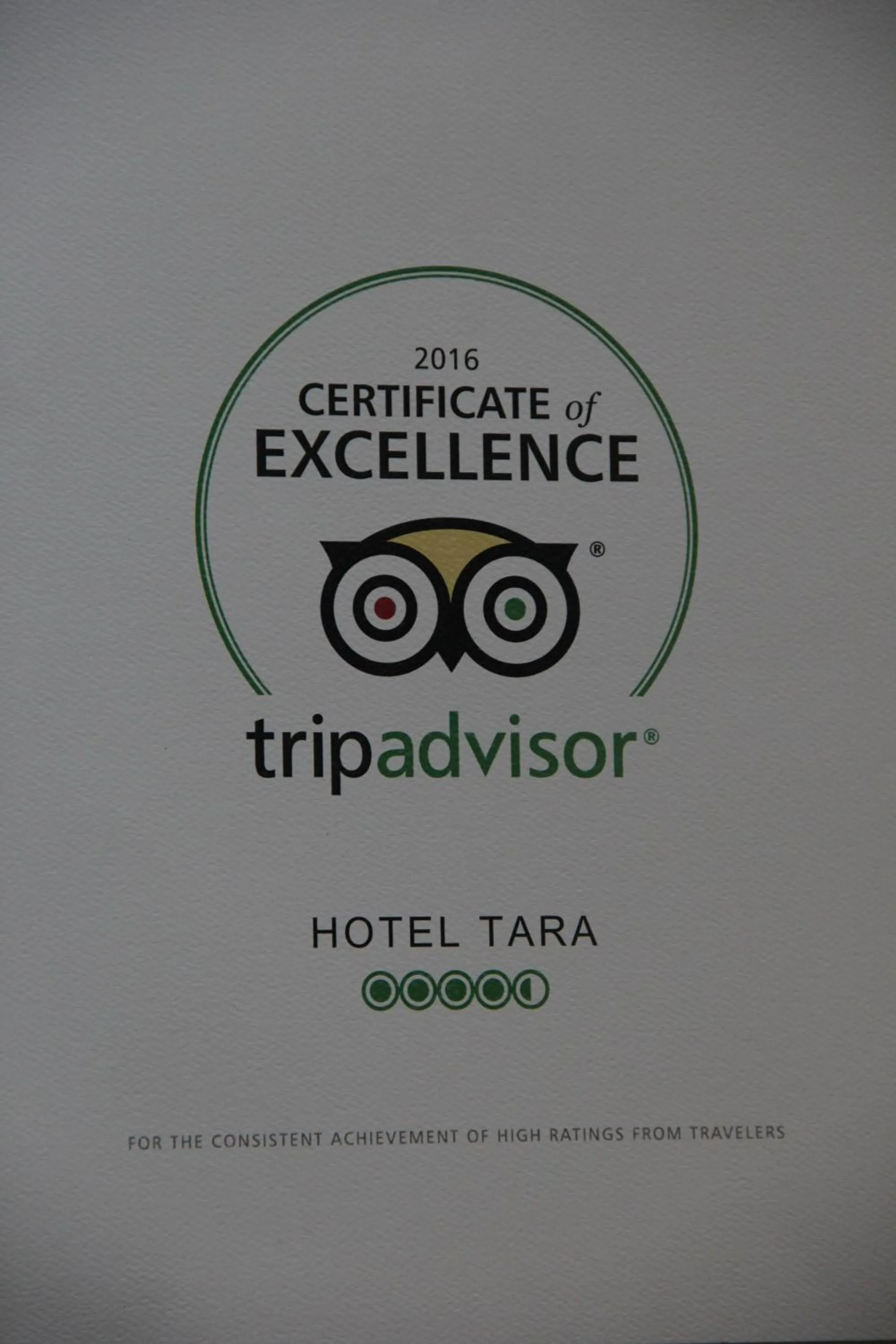 Certificate/Award in Hotel Tara