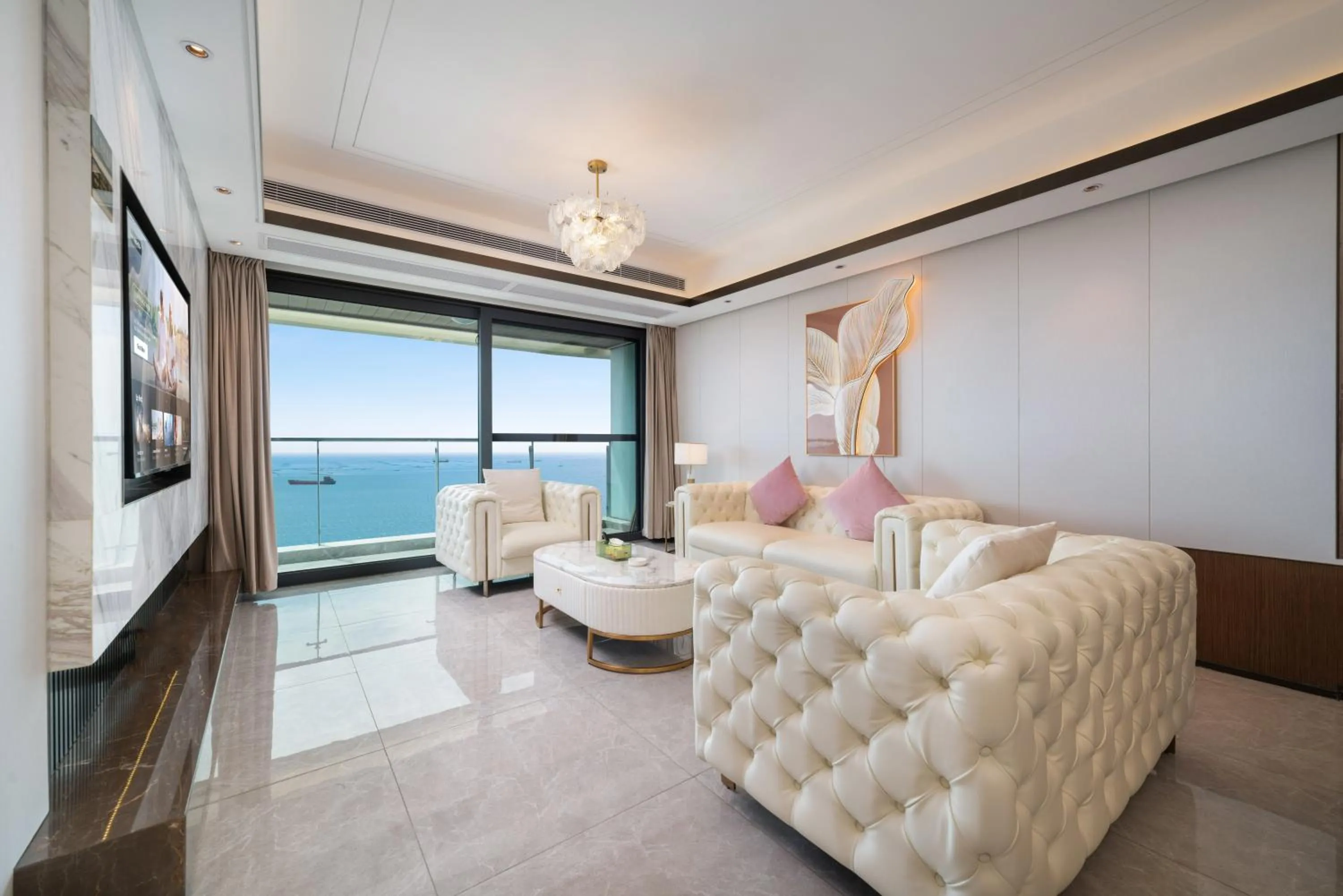 Living room in Elnob Seaview Aparthotel Hai Tang Bay Sanya