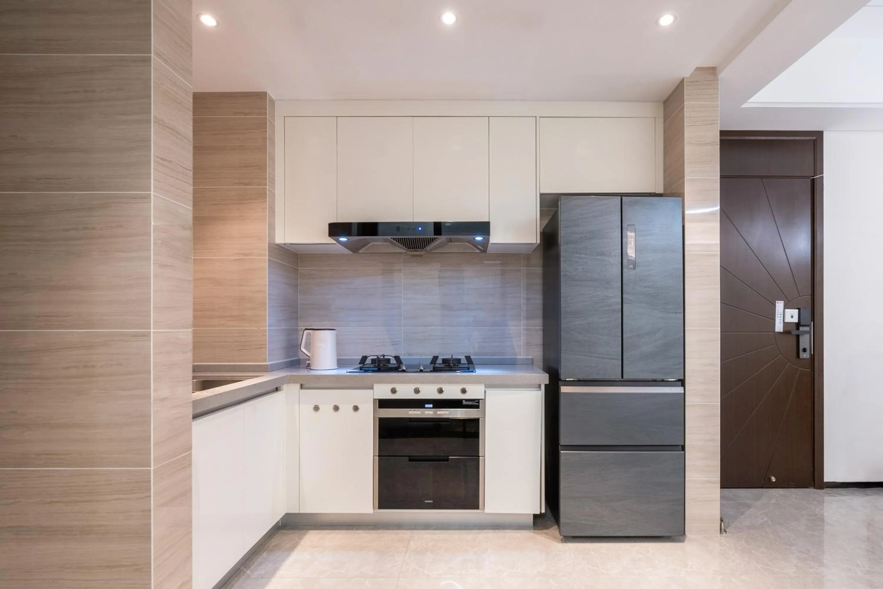 Kitchen or kitchenette in Elnob Seaview Aparthotel Hai Tang Bay Sanya