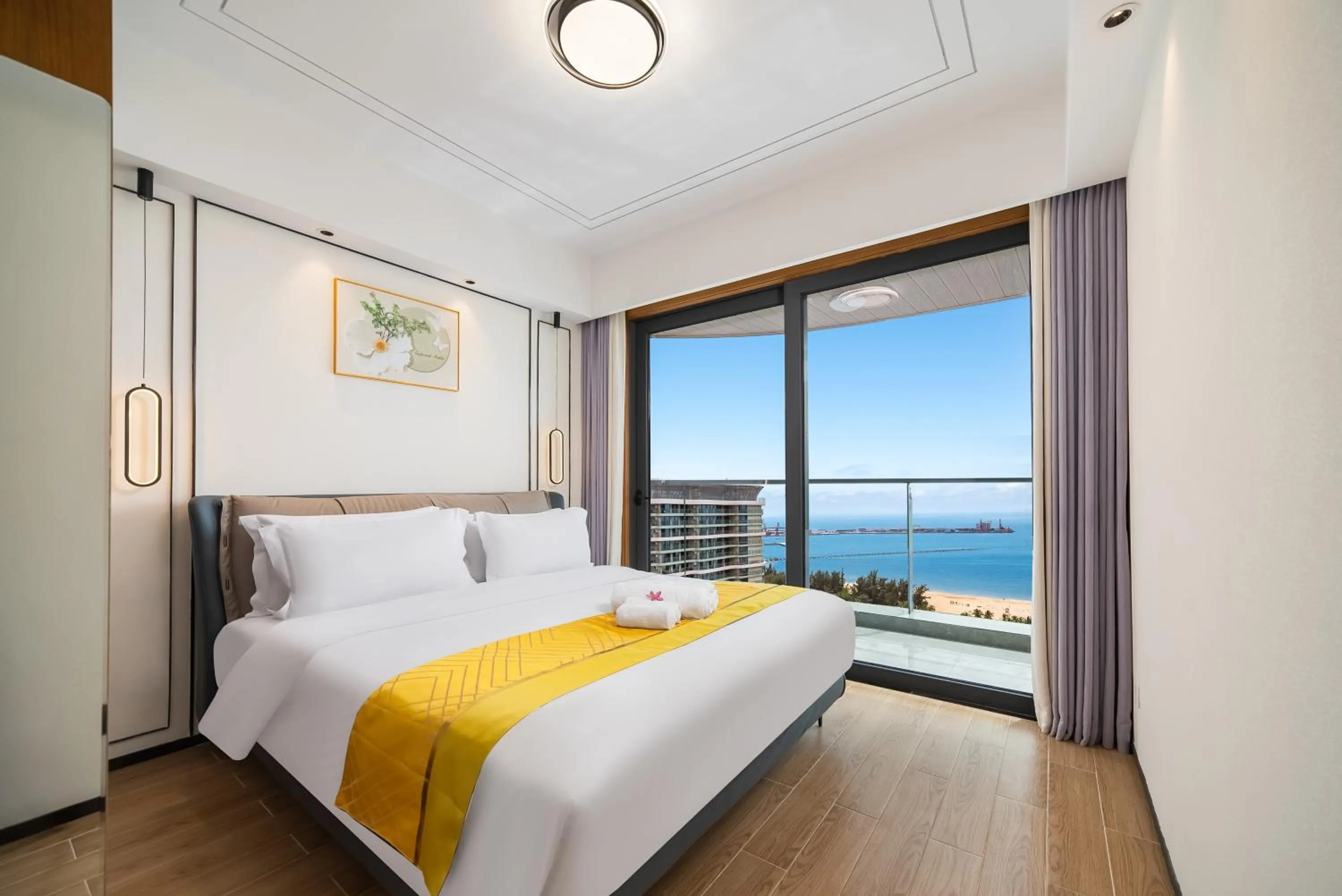 Bedroom, Bed in Elnob Seaview Aparthotel Hai Tang Bay Sanya