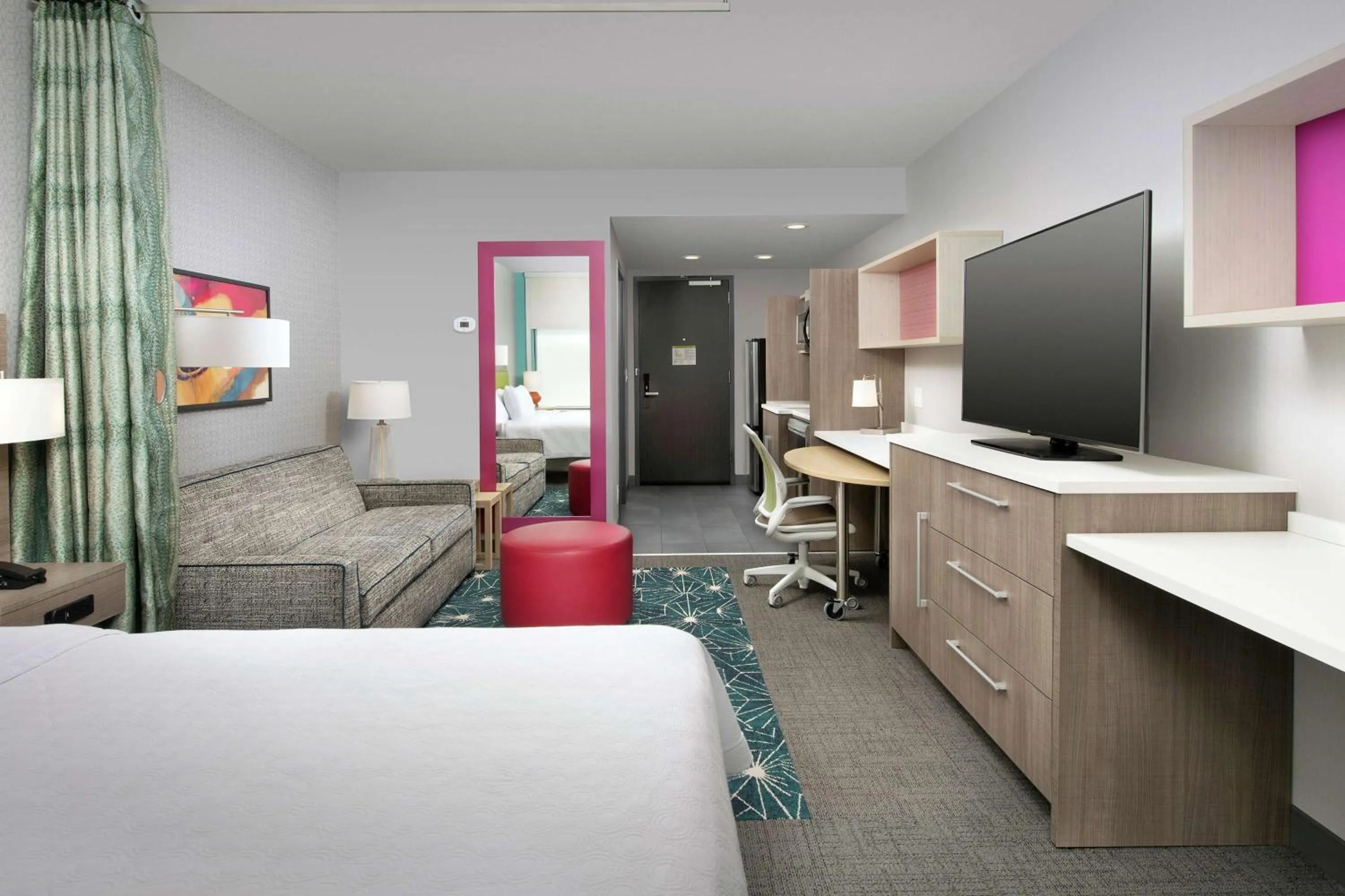TV and multimedia, Bed in Home2 Suites By Hilton Nashville Downtown Convention Center