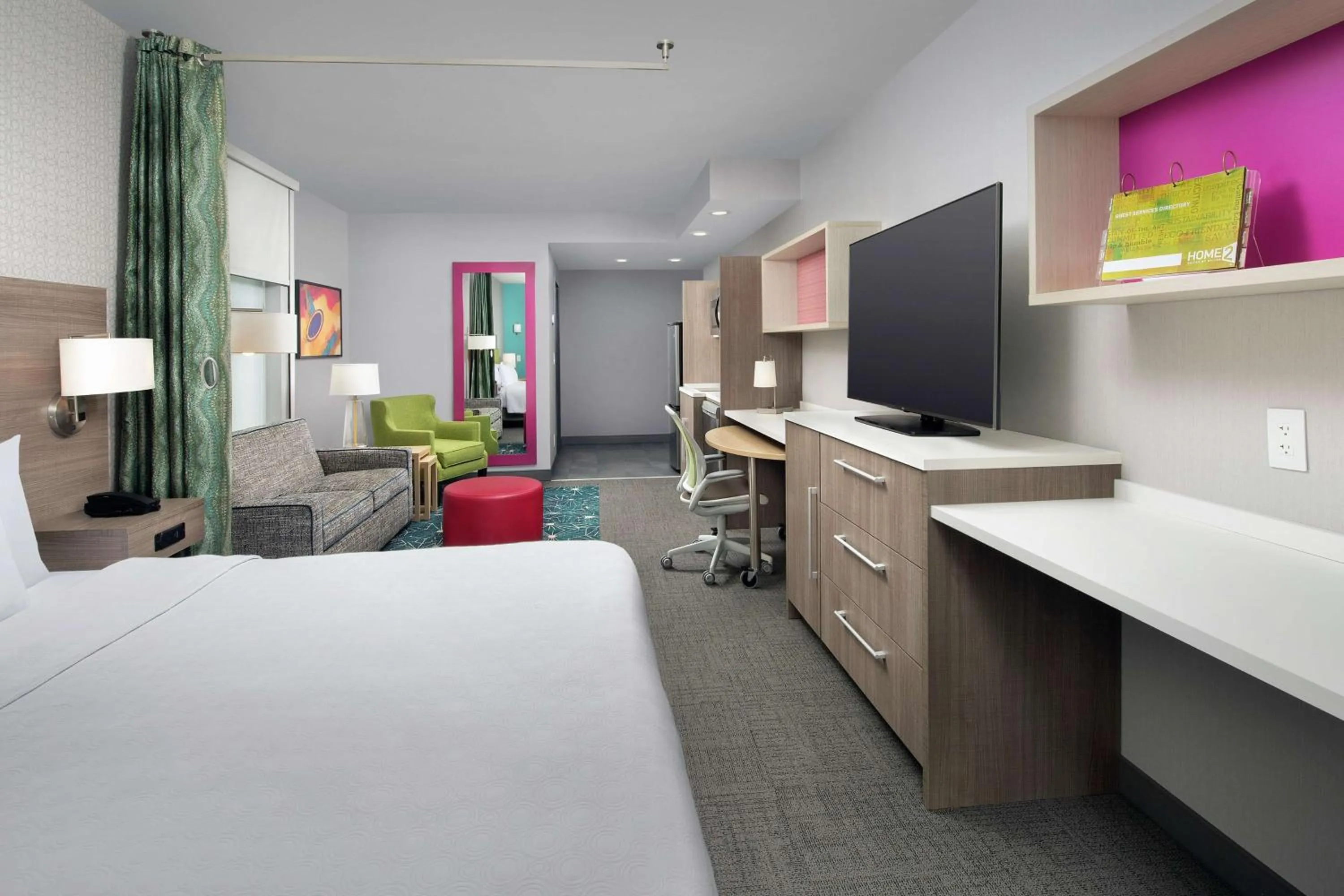 TV and multimedia, Bed in Home2 Suites By Hilton Nashville Downtown Convention Center