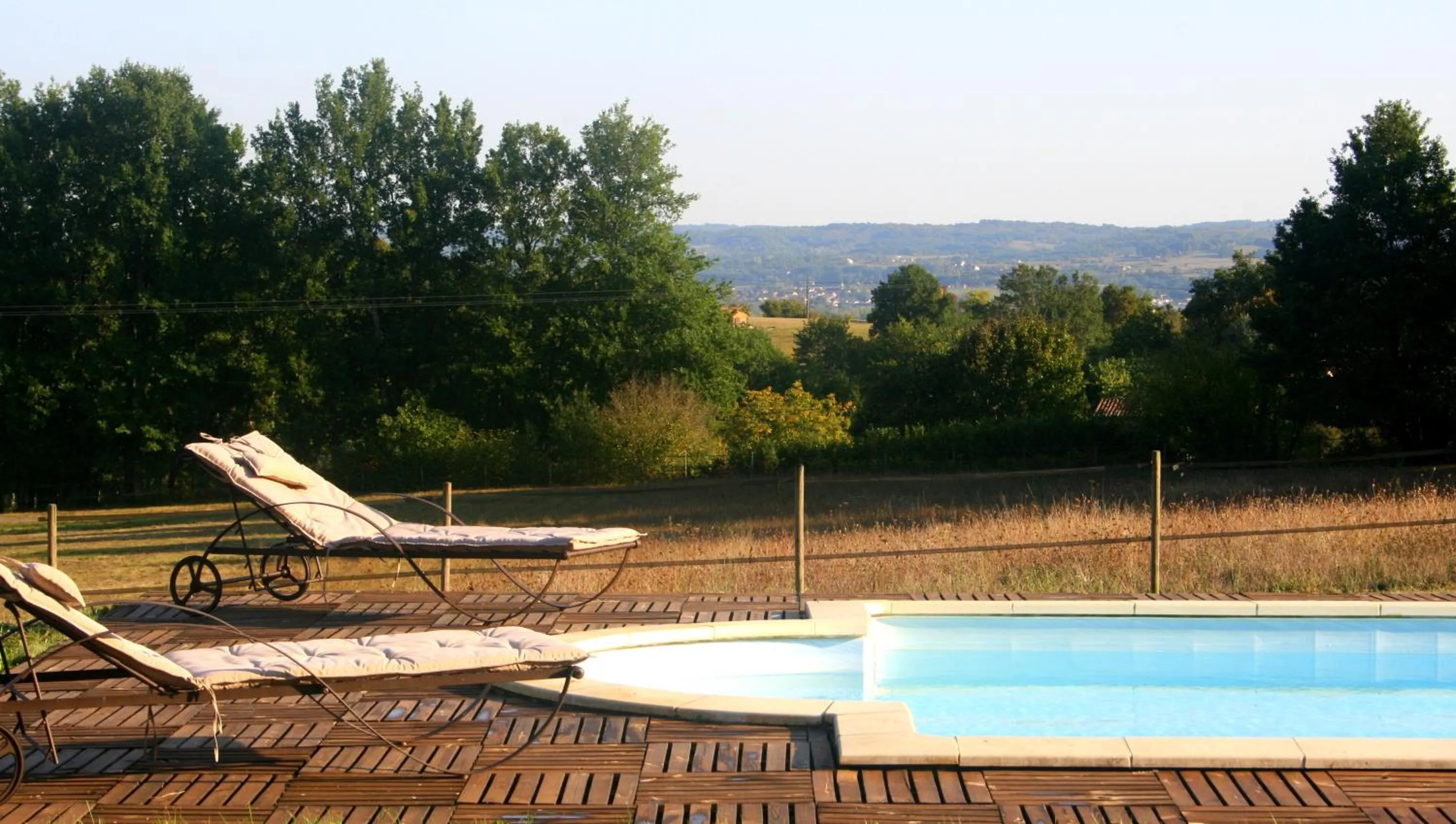 Pool view in La Rolandie Haute