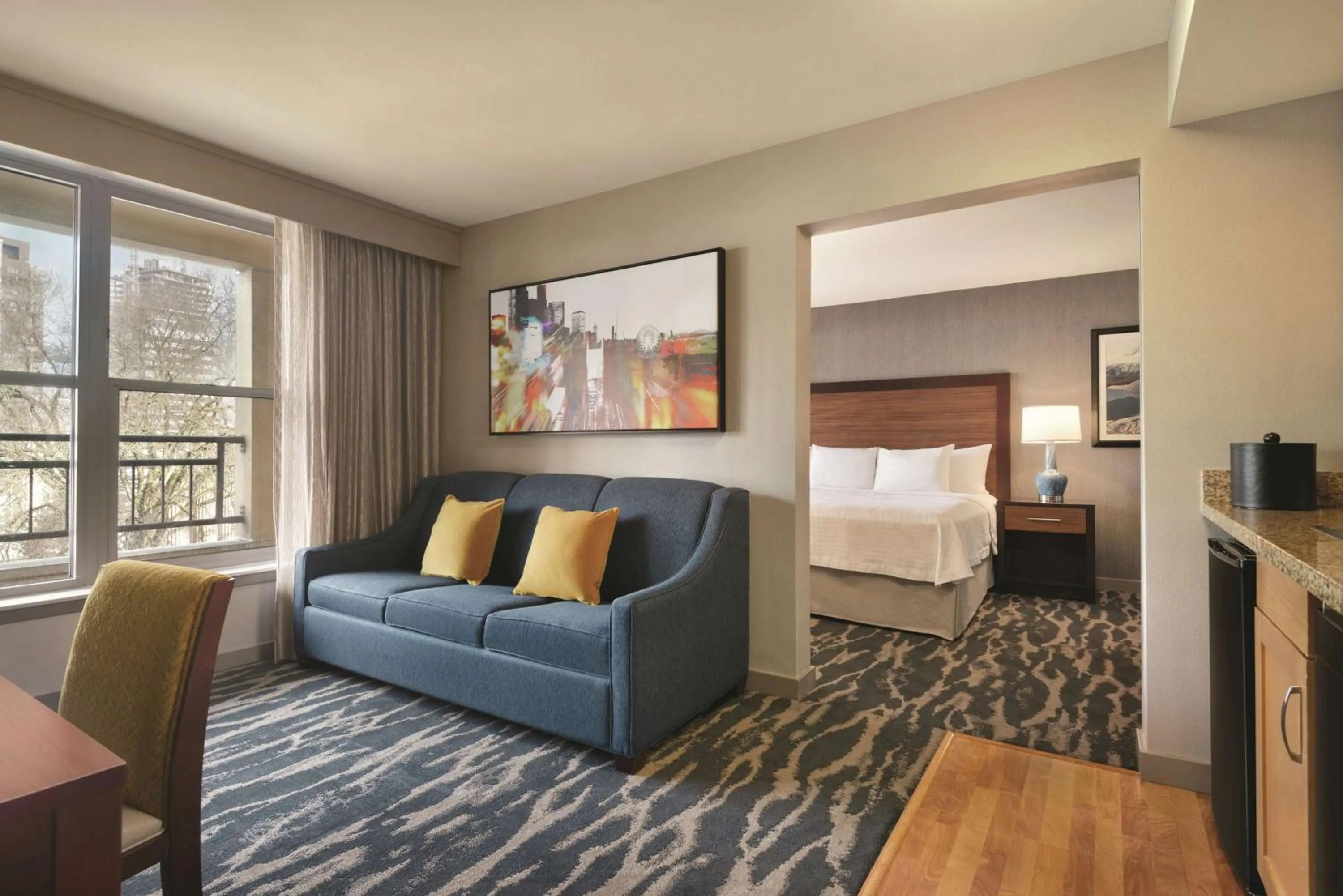 Living room, Seating Area in Homewood Suites by Hilton-Seattle Convention Center-Pike Street