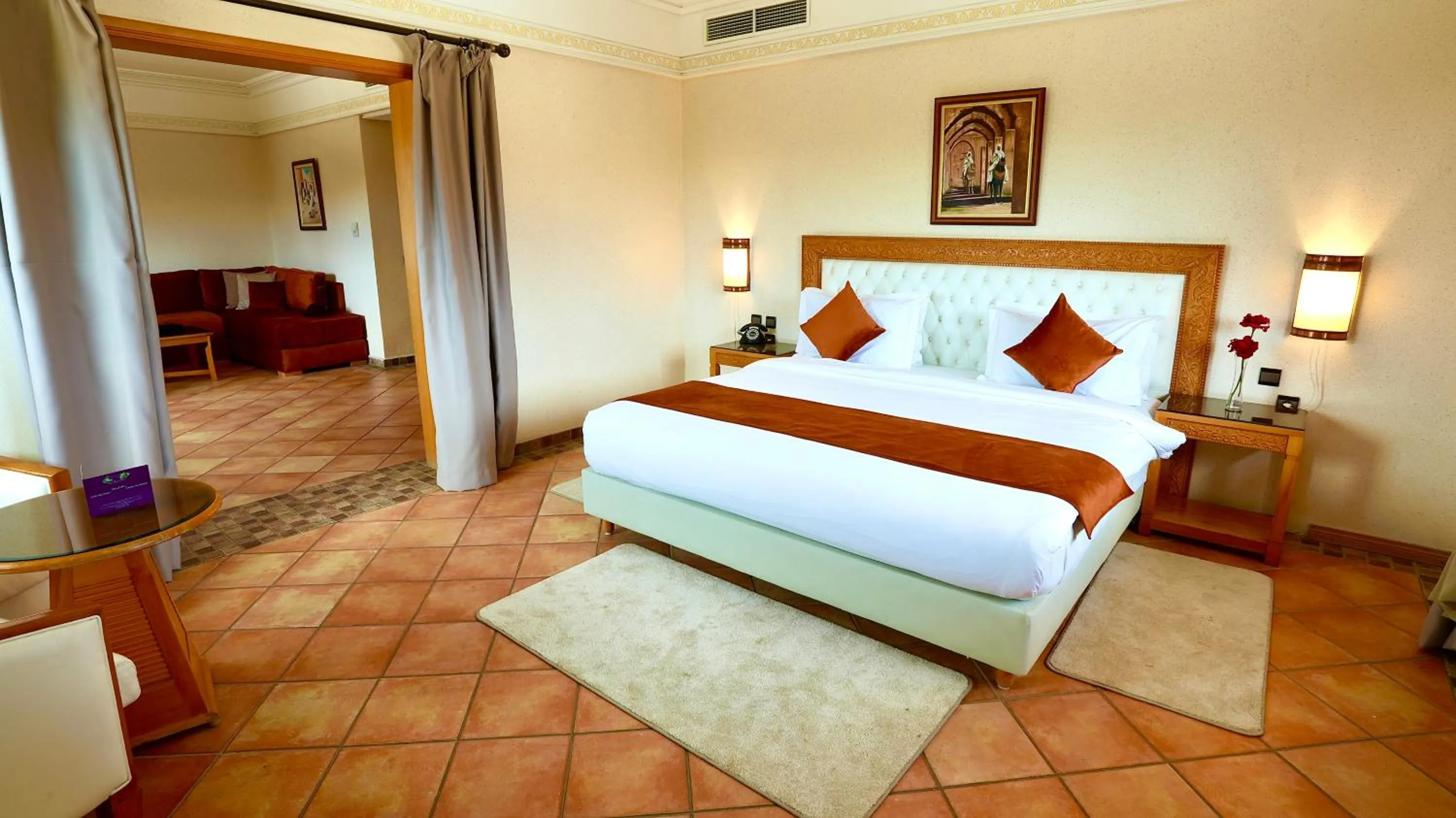 Seating area, Bed in Hotel Menzeh Dalia