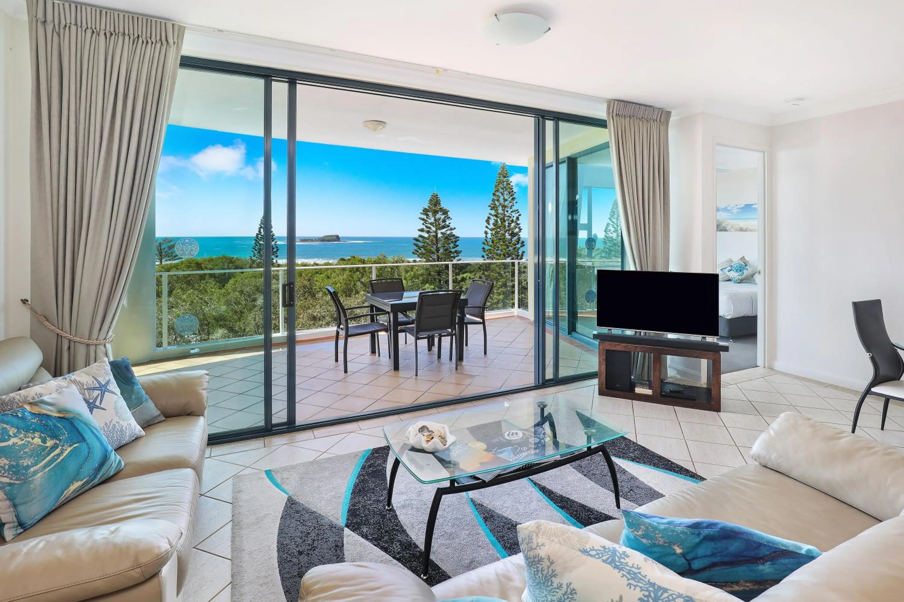 Living room in Santorini Twin Waters