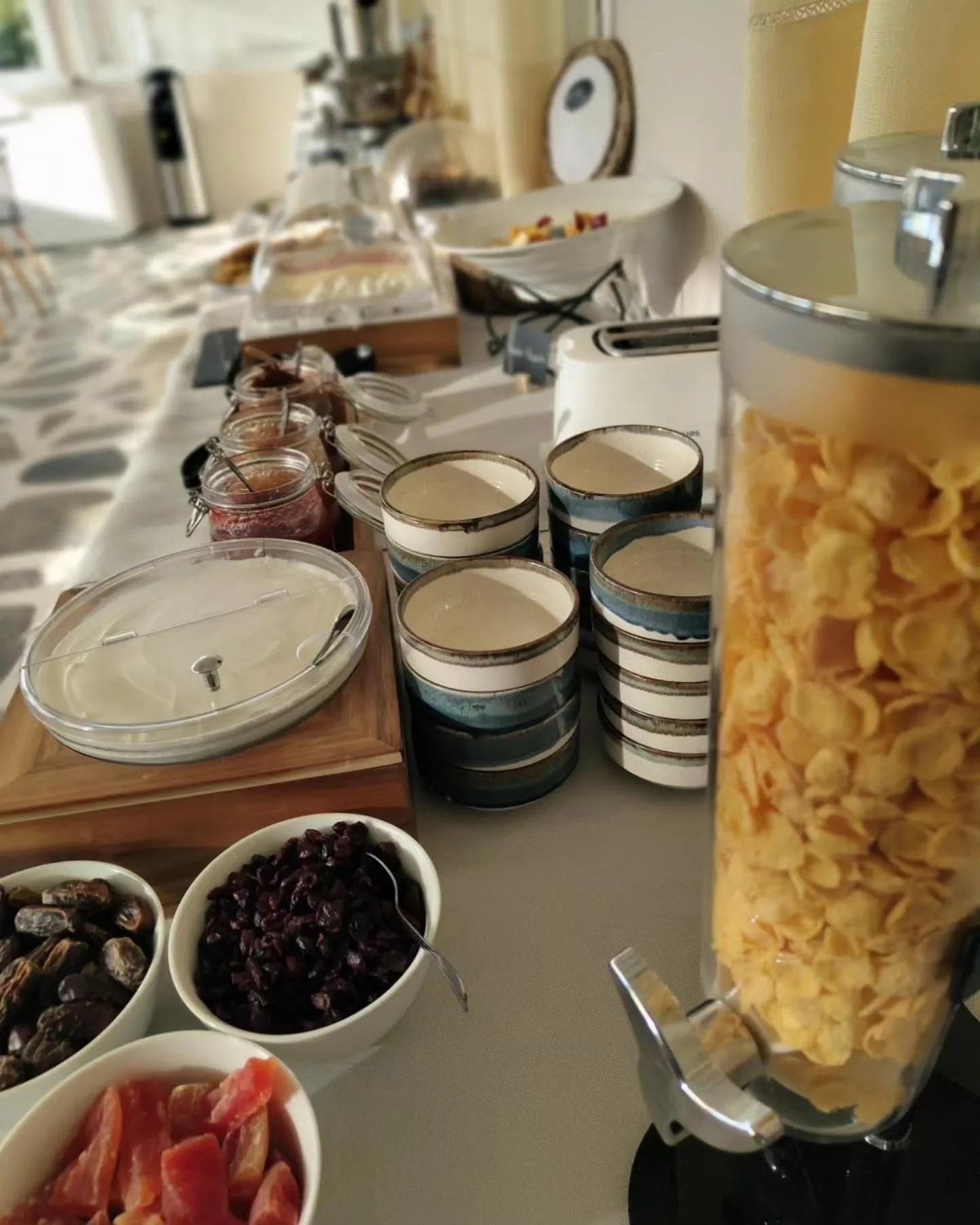 Buffet breakfast in Nimfi Hotel, Skiathos