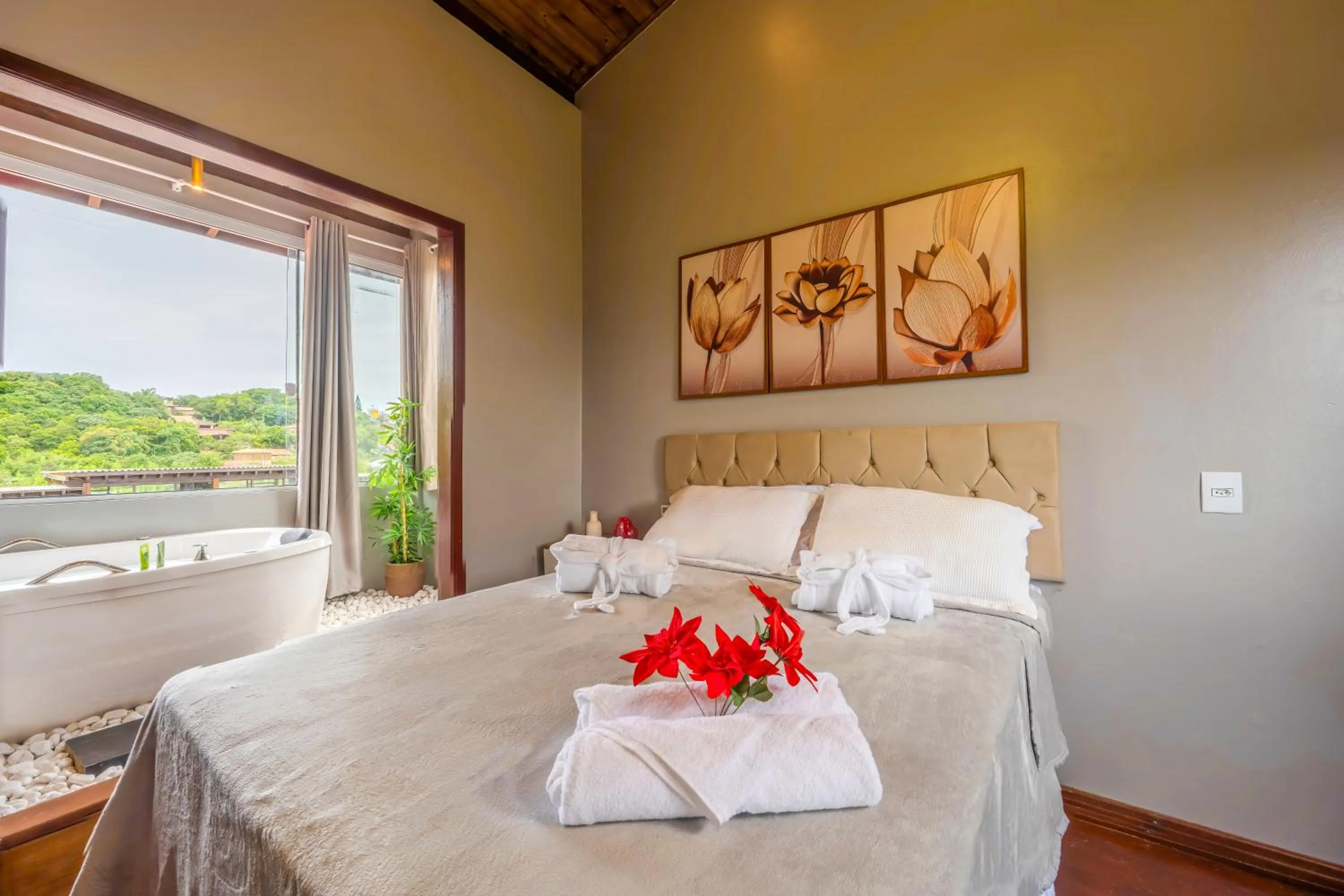 Bed in Pousada Natribus Rosa