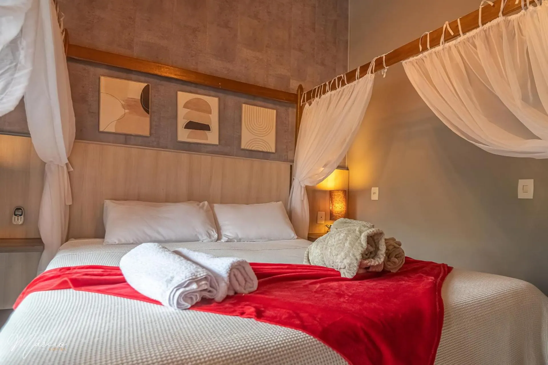 Bed in Pousada Natribus Rosa