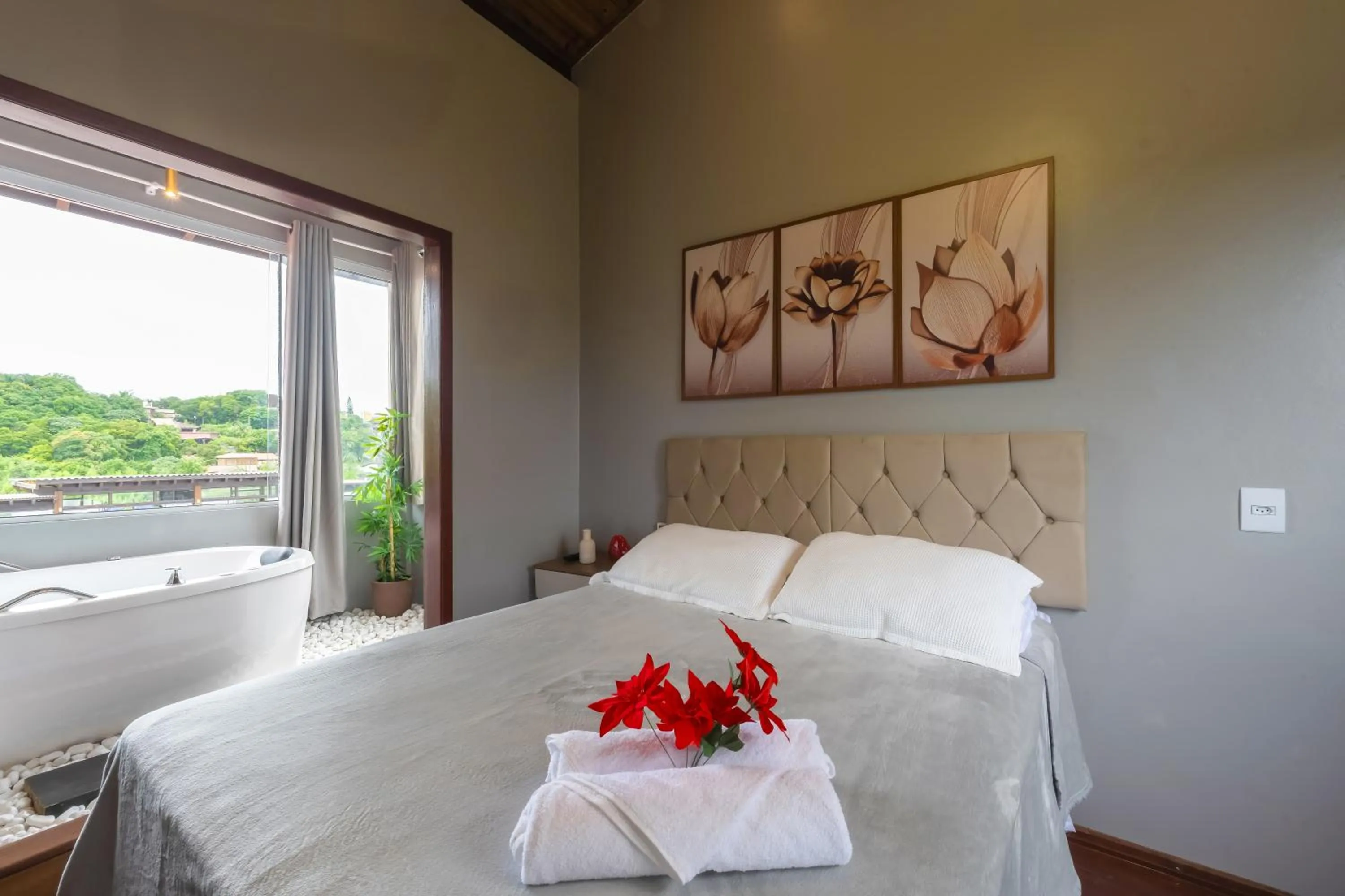 Bed in Pousada Natribus Rosa