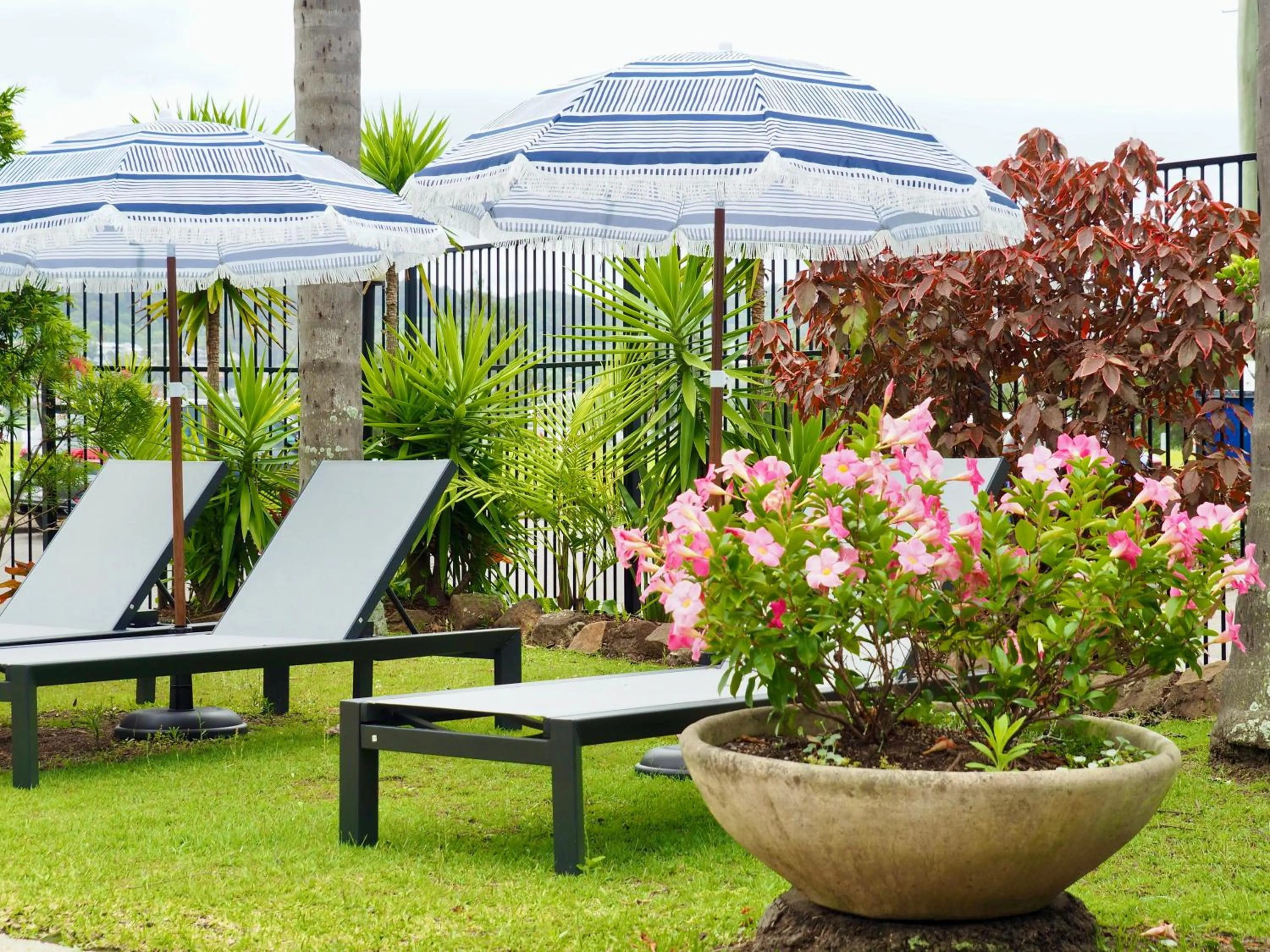 Pool view in The Esplanade Motel