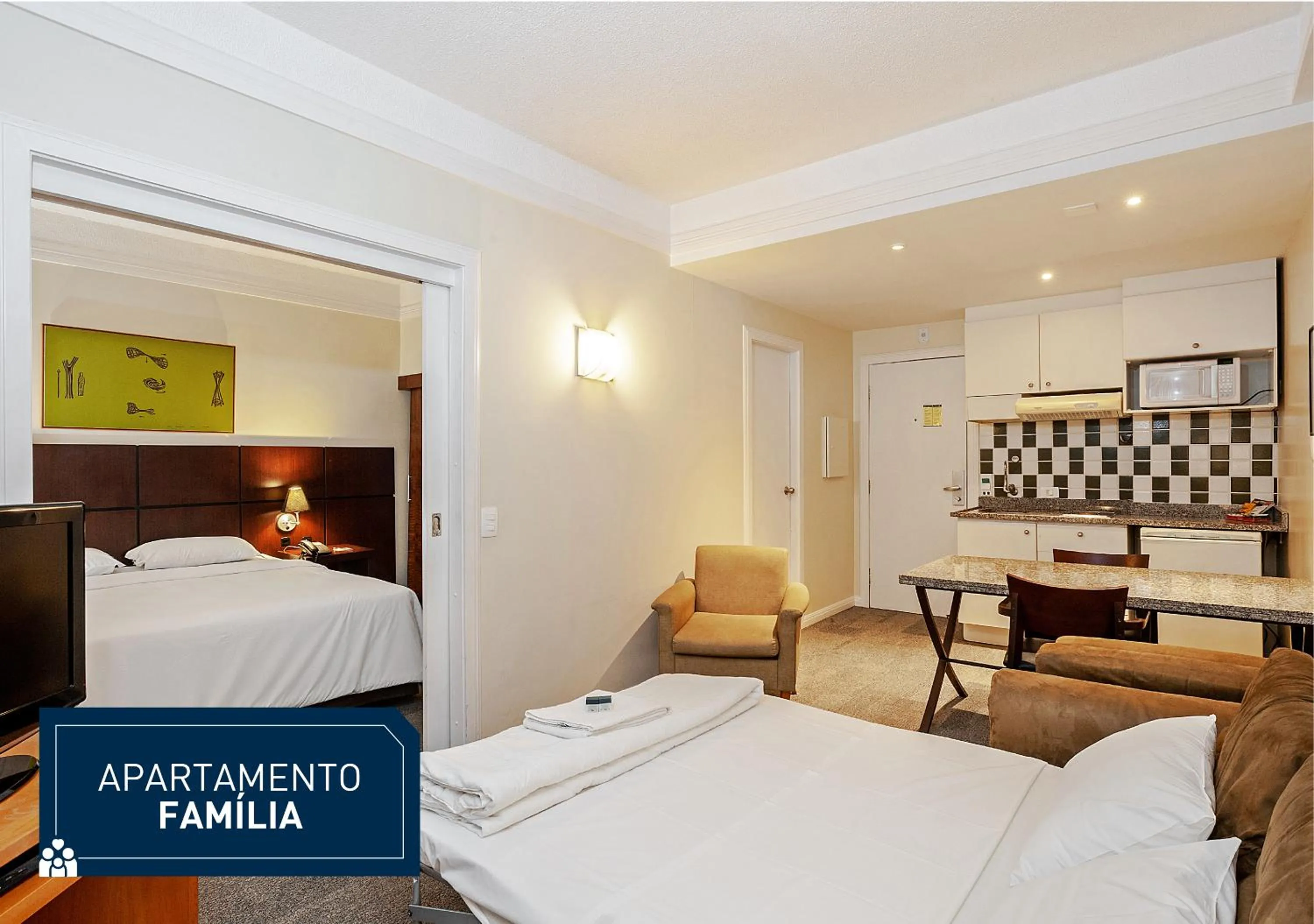 Kitchen or kitchenette, Bed in Slaviero Curitiba Shopping