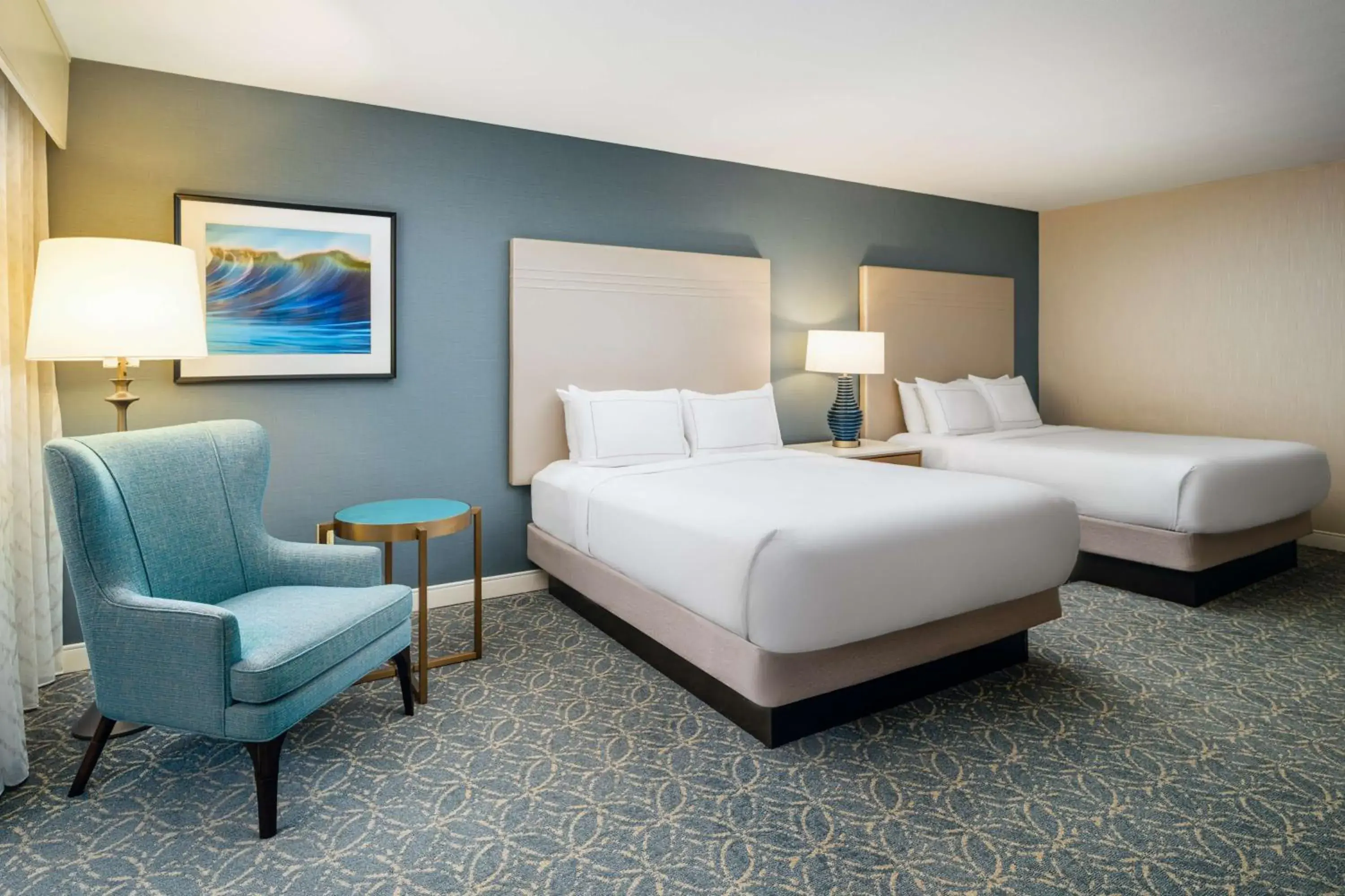 Queen Room with Two Queen Beds and Resort View - Patio with Firepit in Hilton Santa Barbara Beachfront Resort Queen Room with Two Queen Beds and Resort View - Patio with Firepit in Hilton Santa Barbara Beachfront Resort