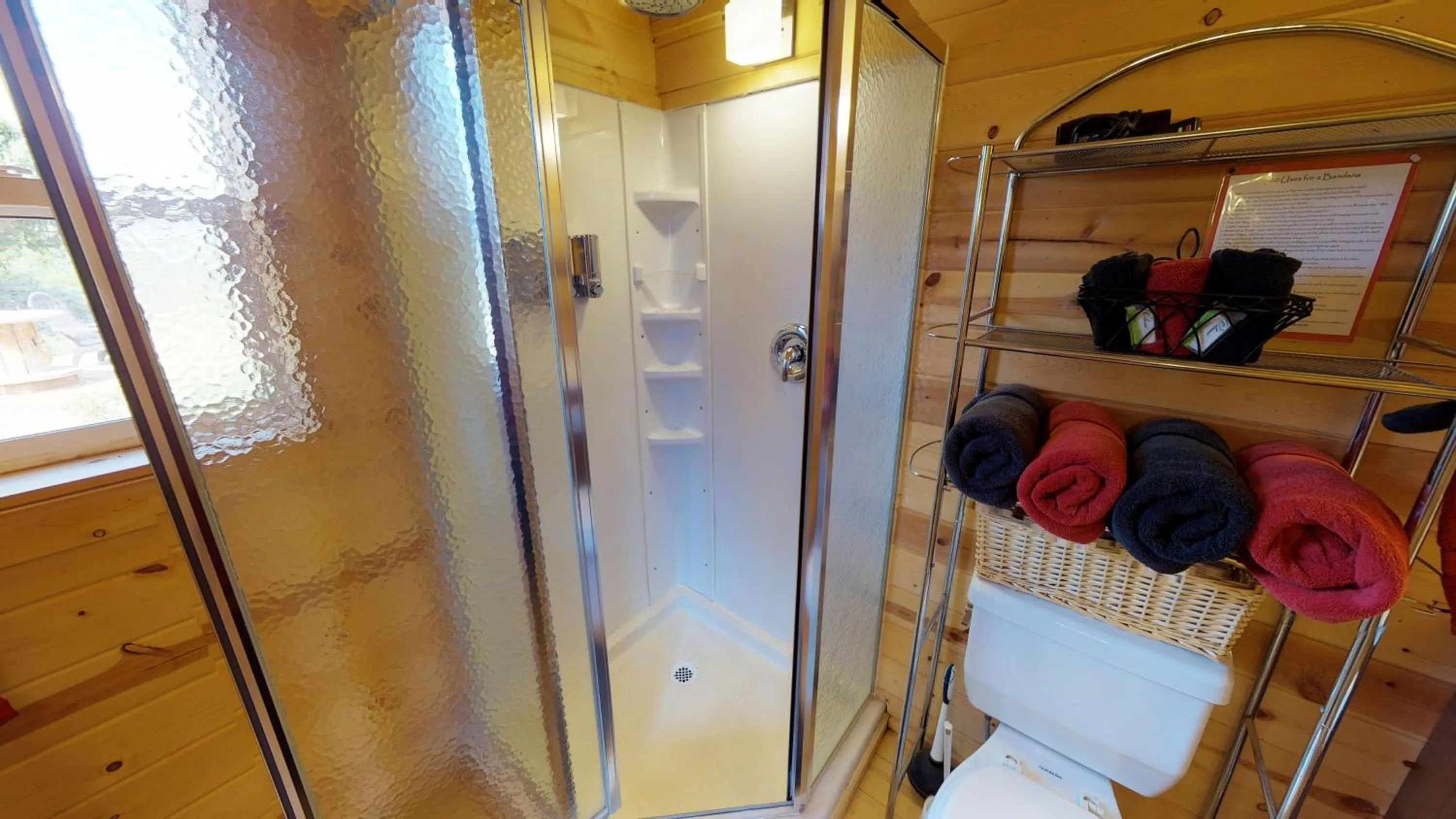 Shower in White Pine Cabin by Canyonlands Lodging