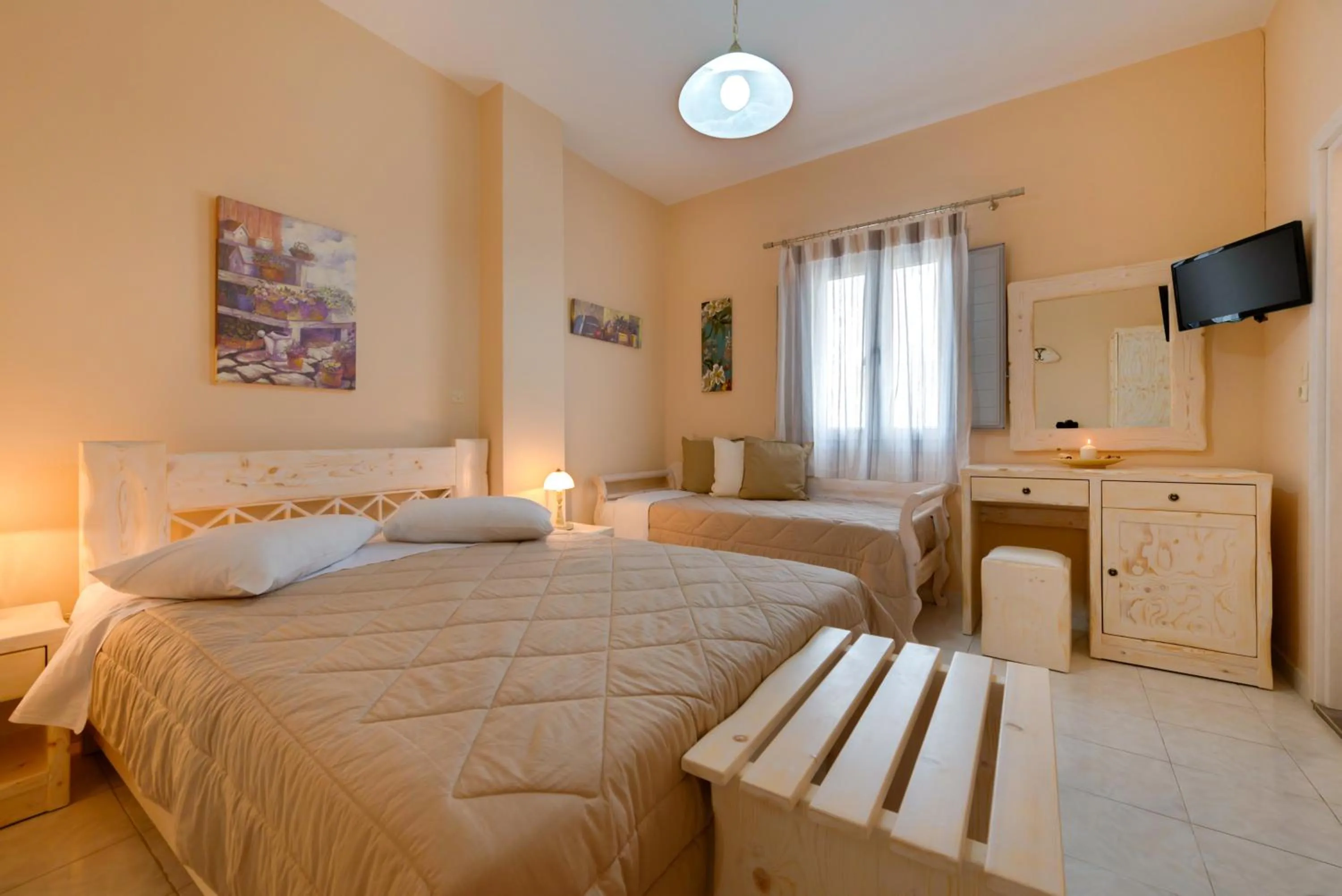 Bedroom, Bed in Villa Aegeon