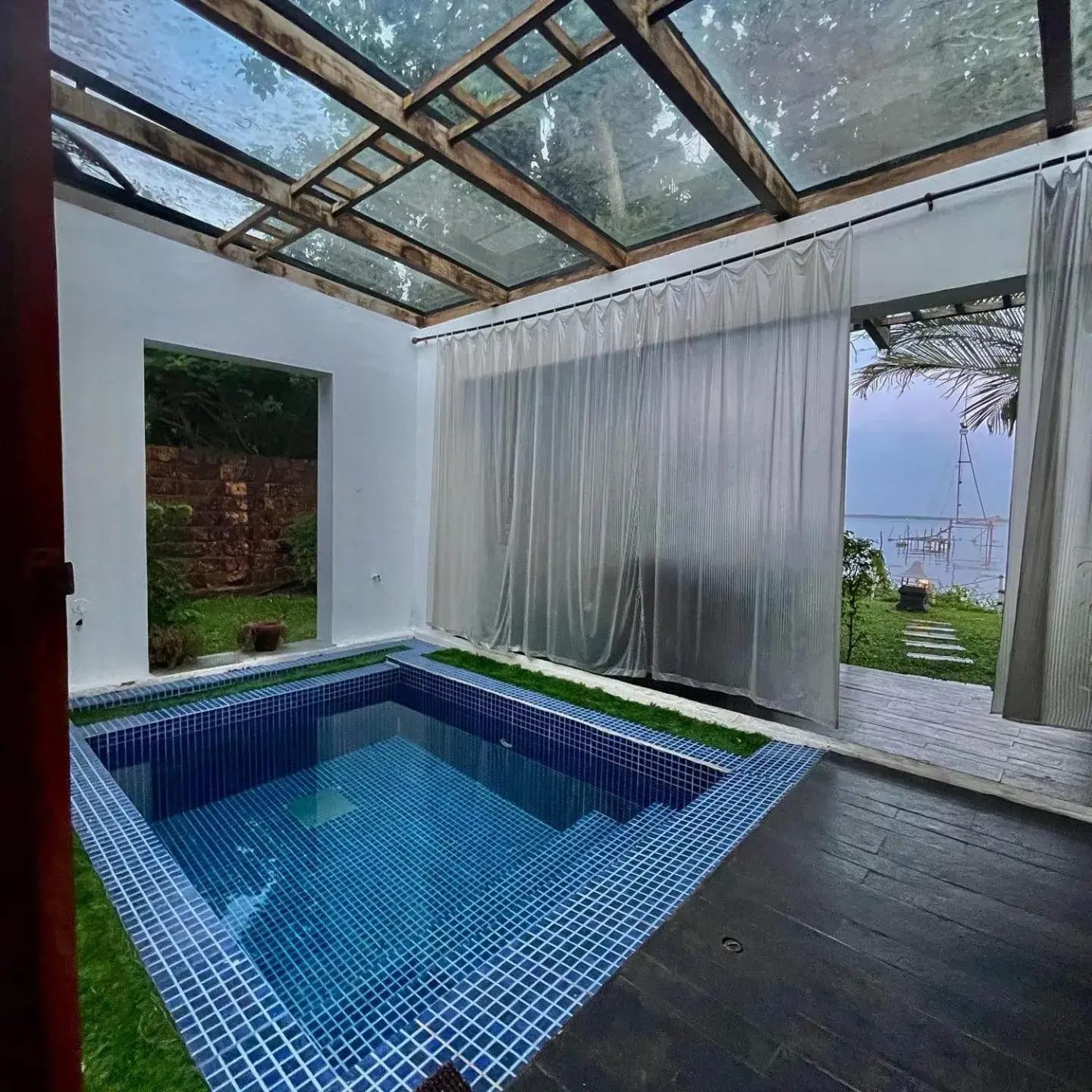 Lake view room with plunge pool in Deshadan Backwater Resort - The best sunrise view Lake view room with plunge pool in Deshadan Backwater Resort - The best sunrise view