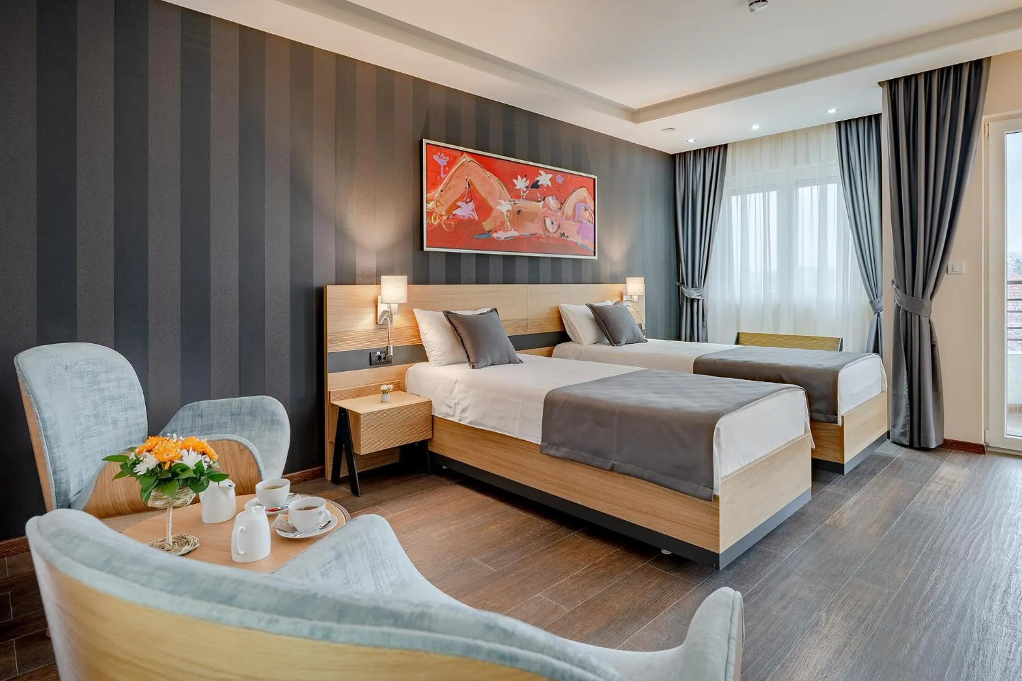 Bed in Rubicon Garni Hotel