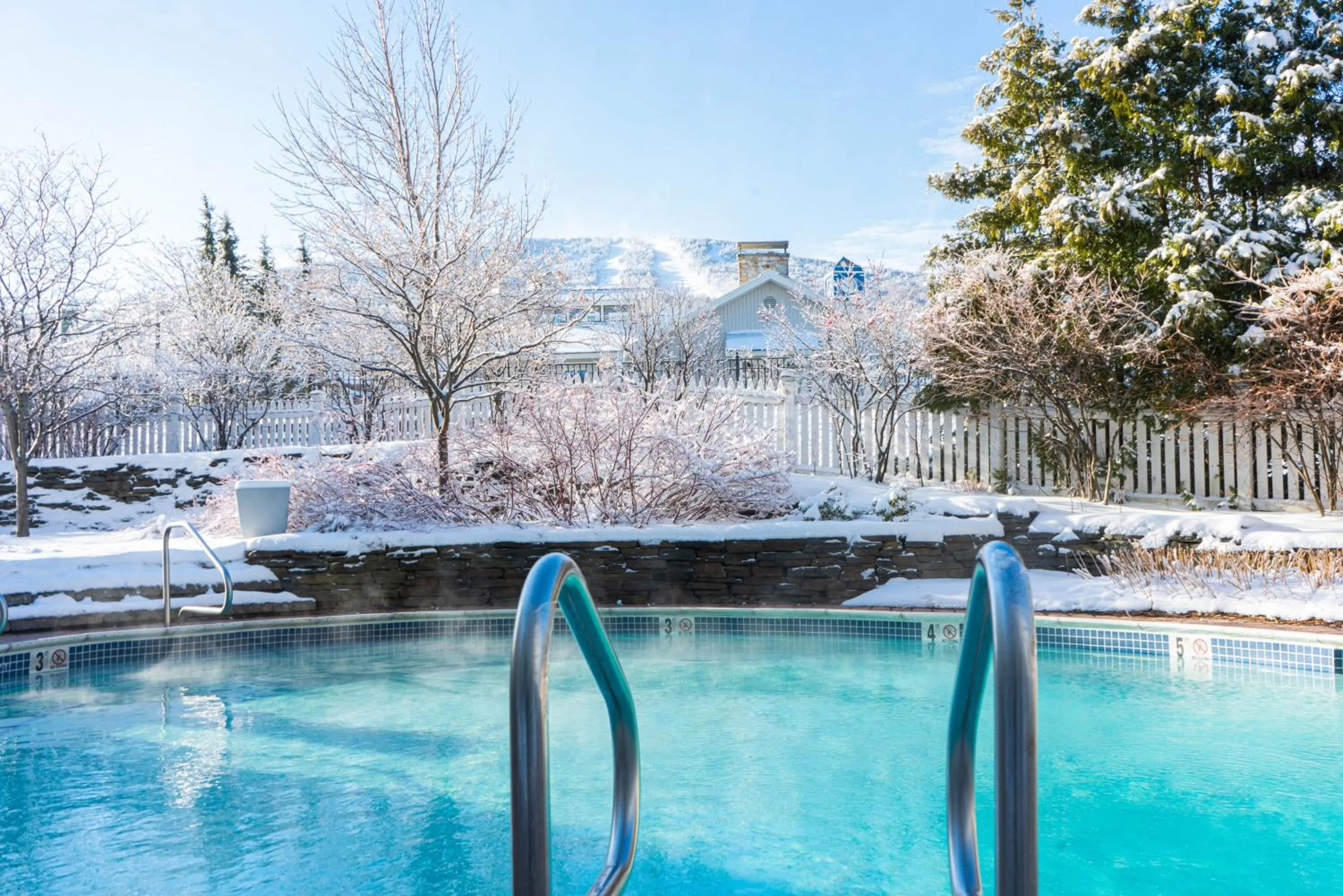 Swimming pool in Long Trail House Condominiums at Stratton Mountain Resort