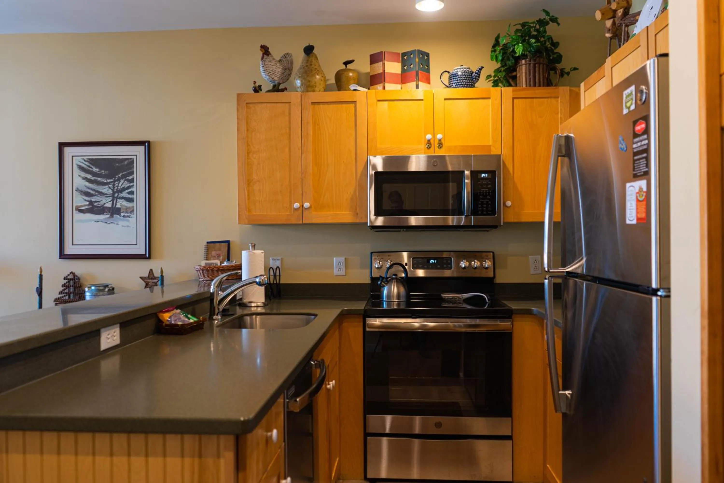 Kitchen or kitchenette in Long Trail House Condominiums at Stratton Mountain Resort