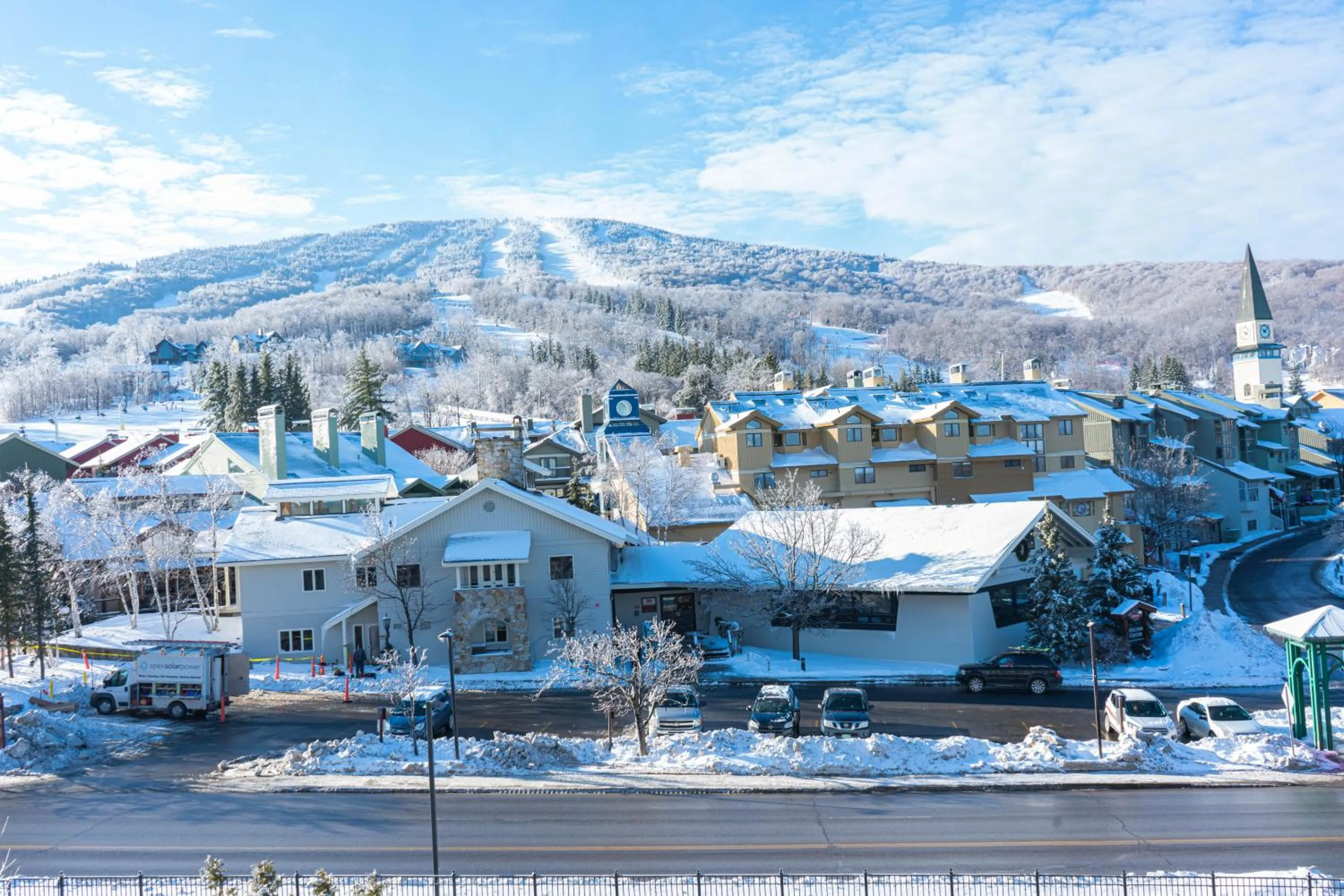 Winter in Long Trail House Condominiums at Stratton Mountain Resort