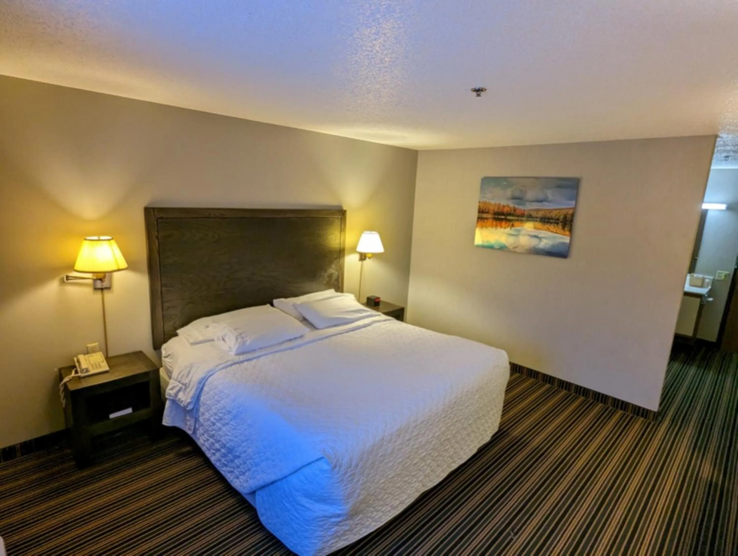 Bed in Woodfield Inn and Suites