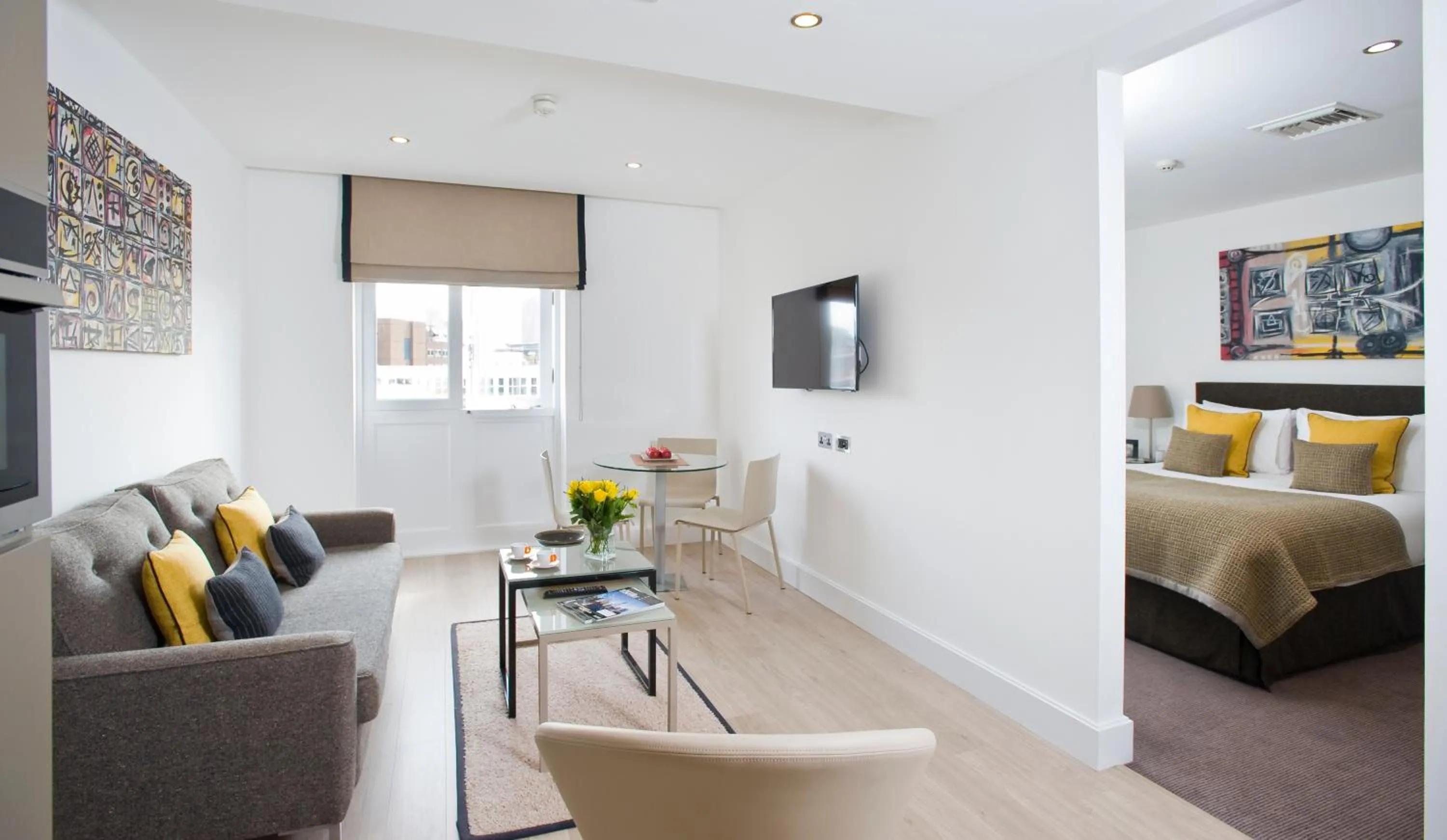 Seating area, Bed in The Rosebery by Supercity Aparthotels