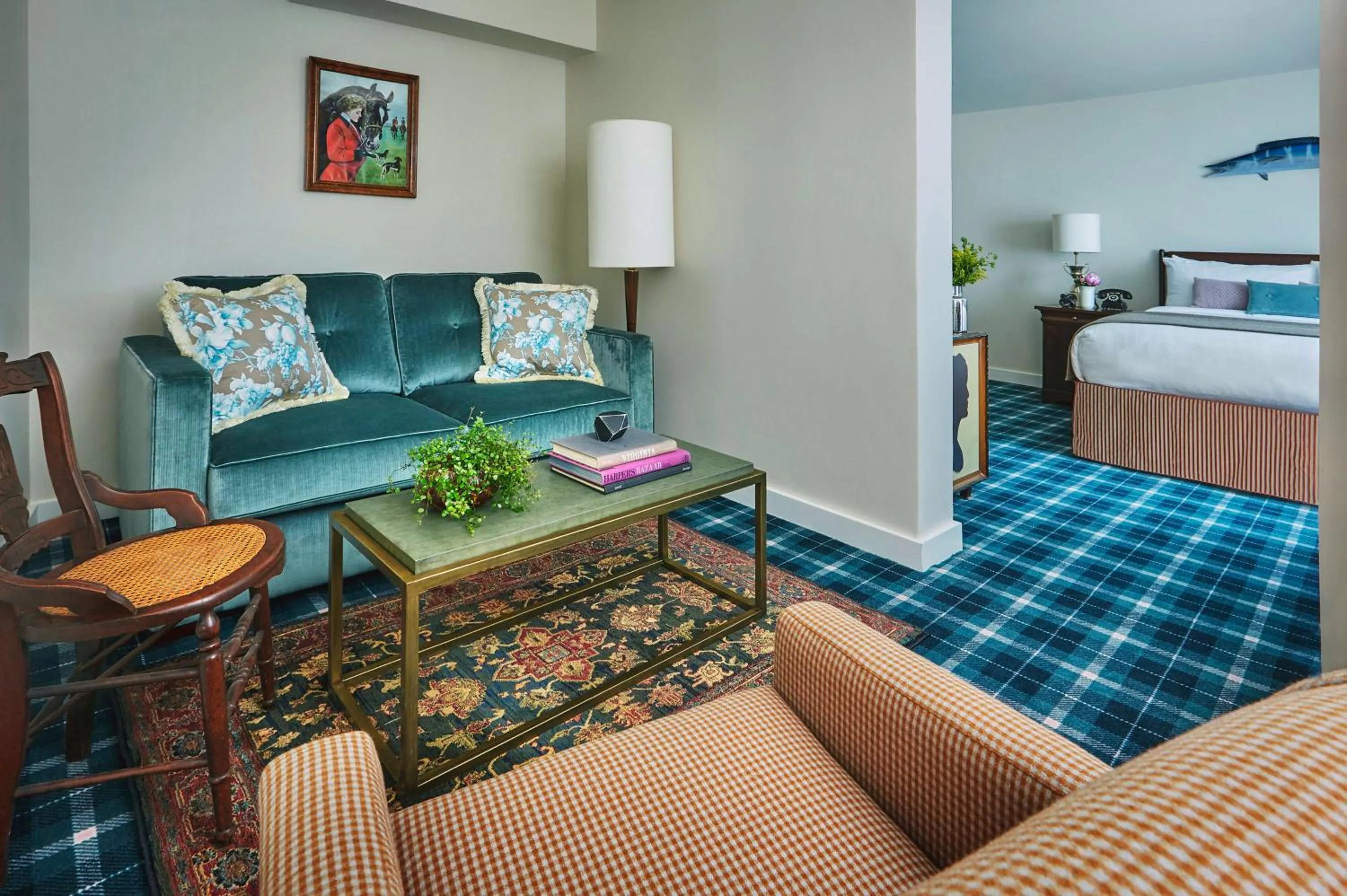 Living room, Bed in Graduate by Hilton Charlottesville