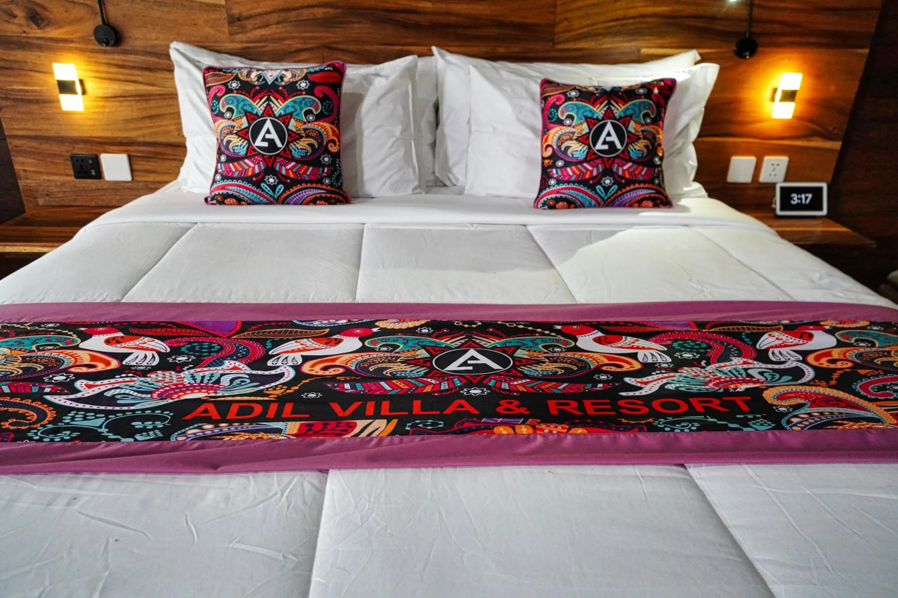 Bed in Adil Villa & Resort