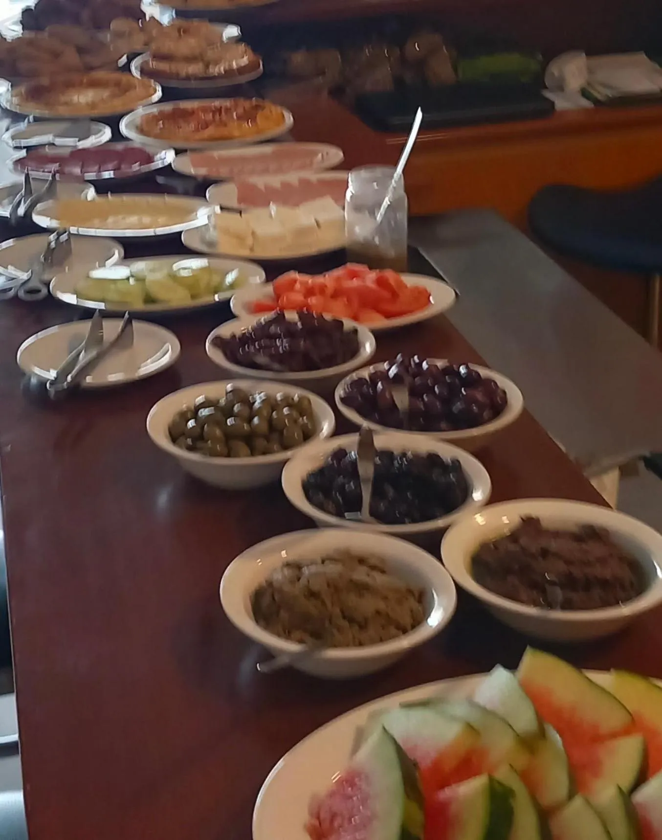 Buffet breakfast in Kanakis Blue Beach Apartments