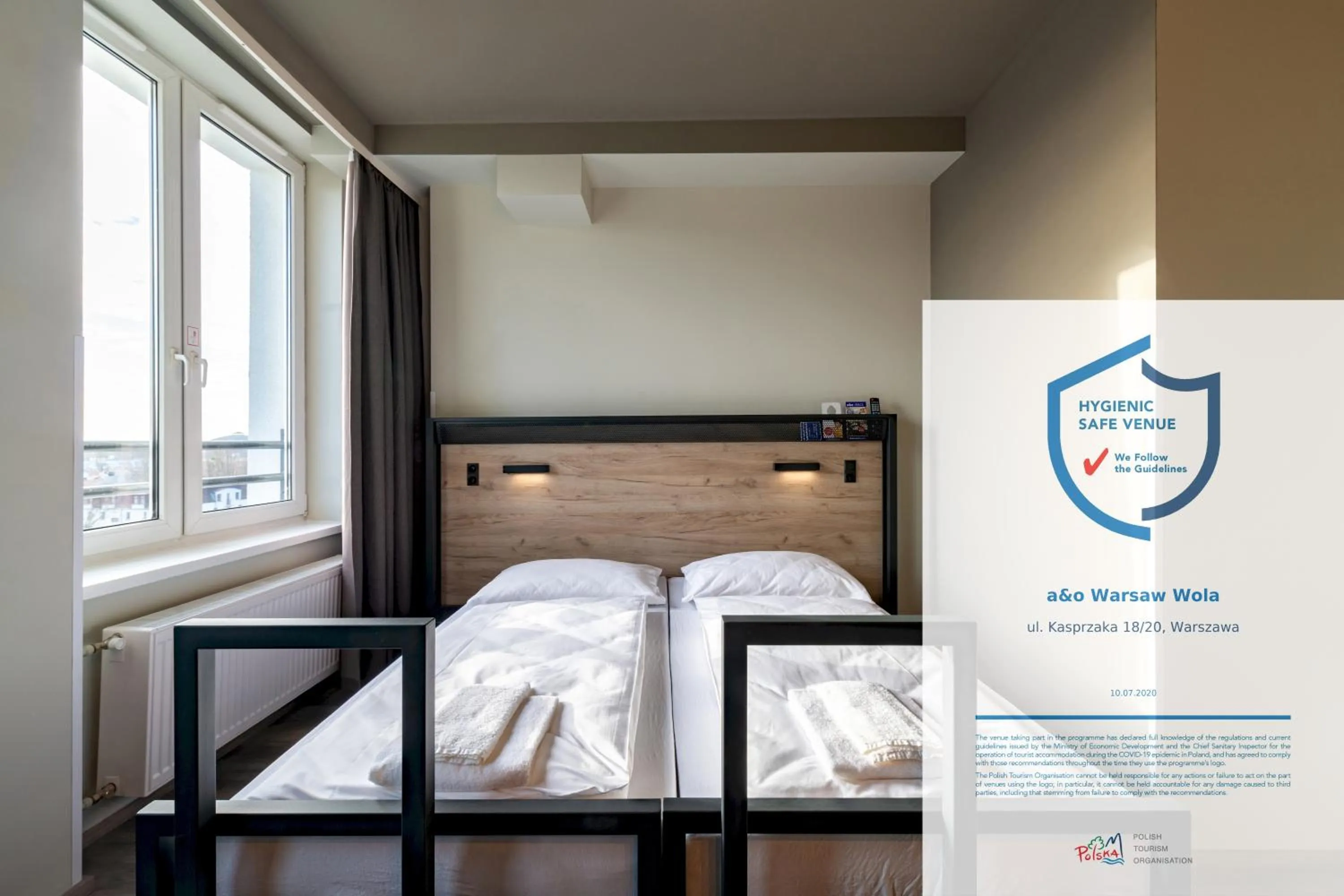 Photo of the whole room, Bed in a&o Warszawa Wola