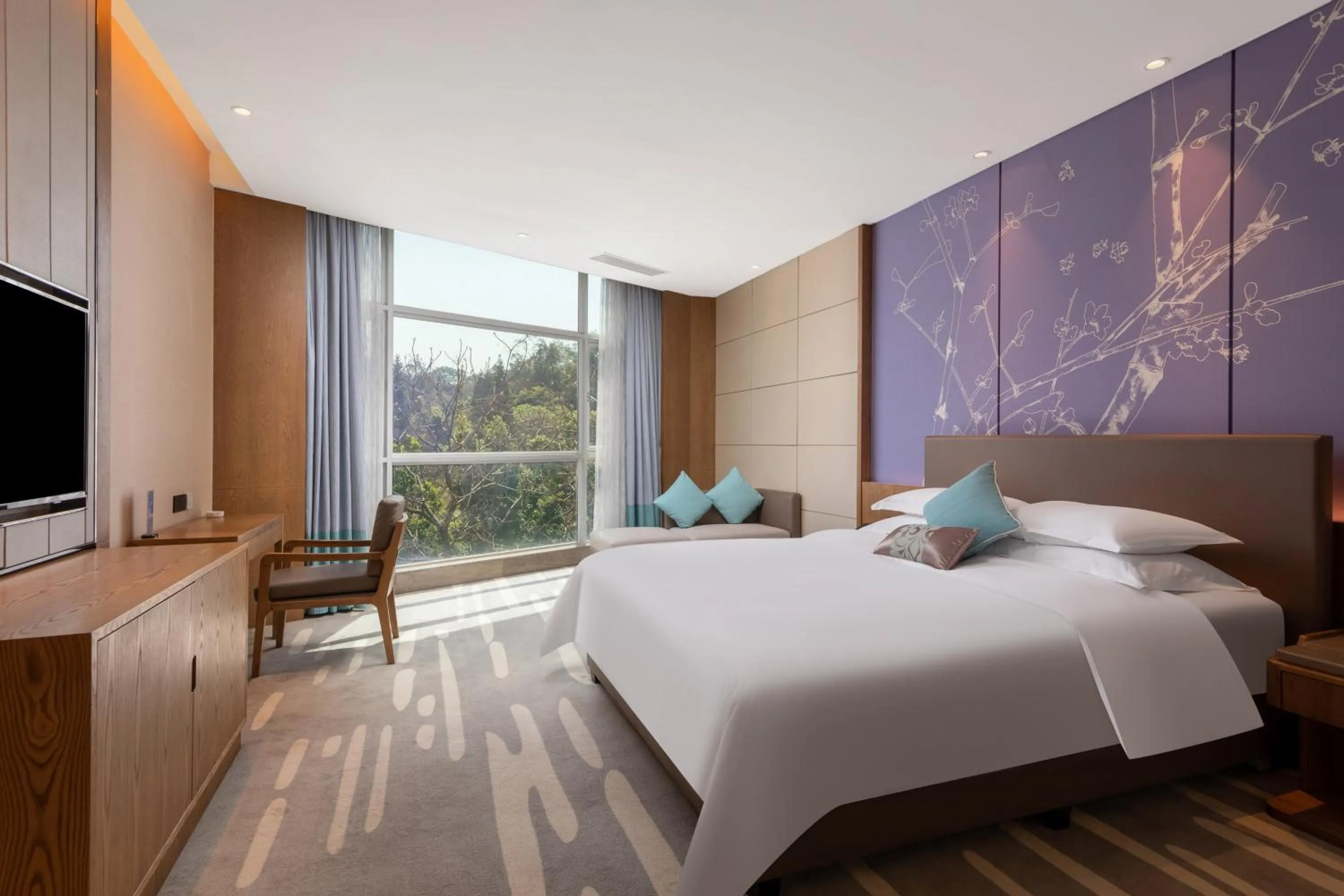 View (from property/room), Bed in Easeland Hotel Guangzhou