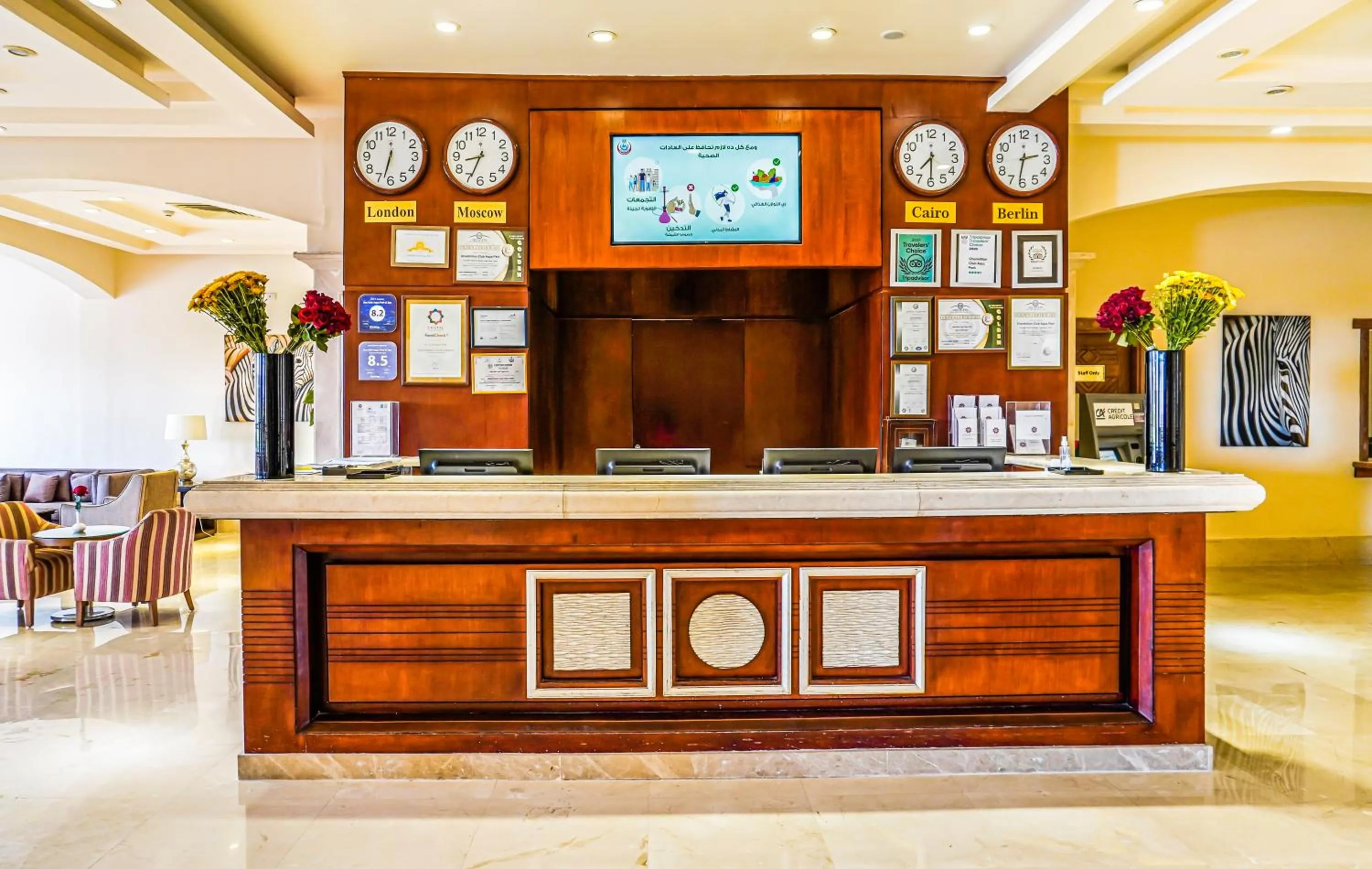 Lobby or reception in Charmillion Club Aquapark