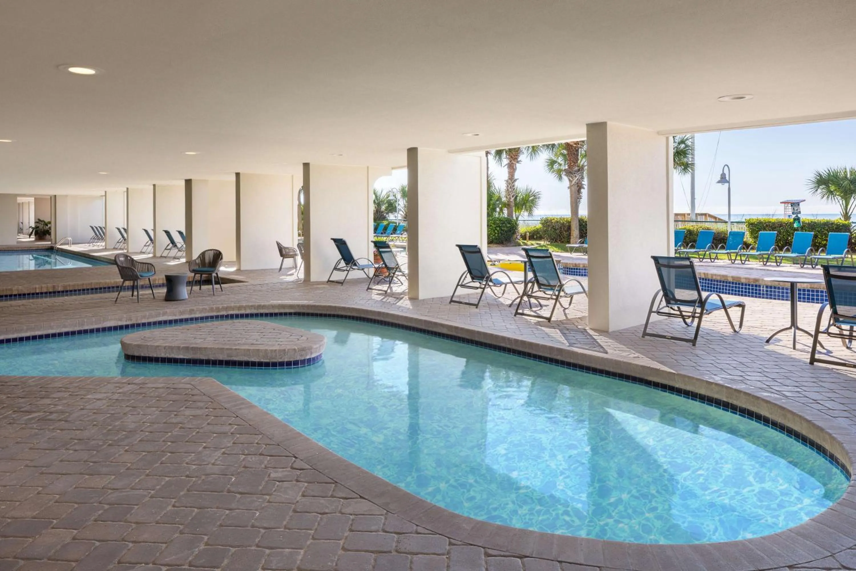 Pool view in Hampton Inn & Suites Myrtle Beach Oceanfront
