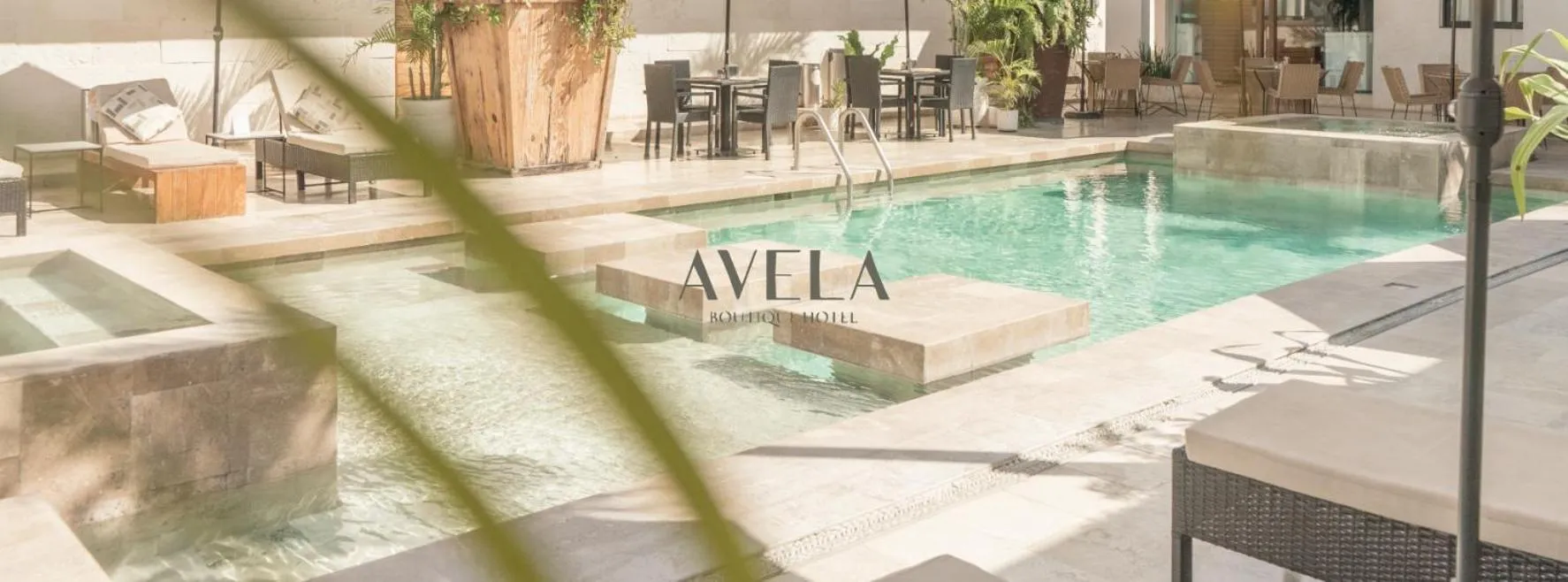 Pool view in Avela Boutique Hotel