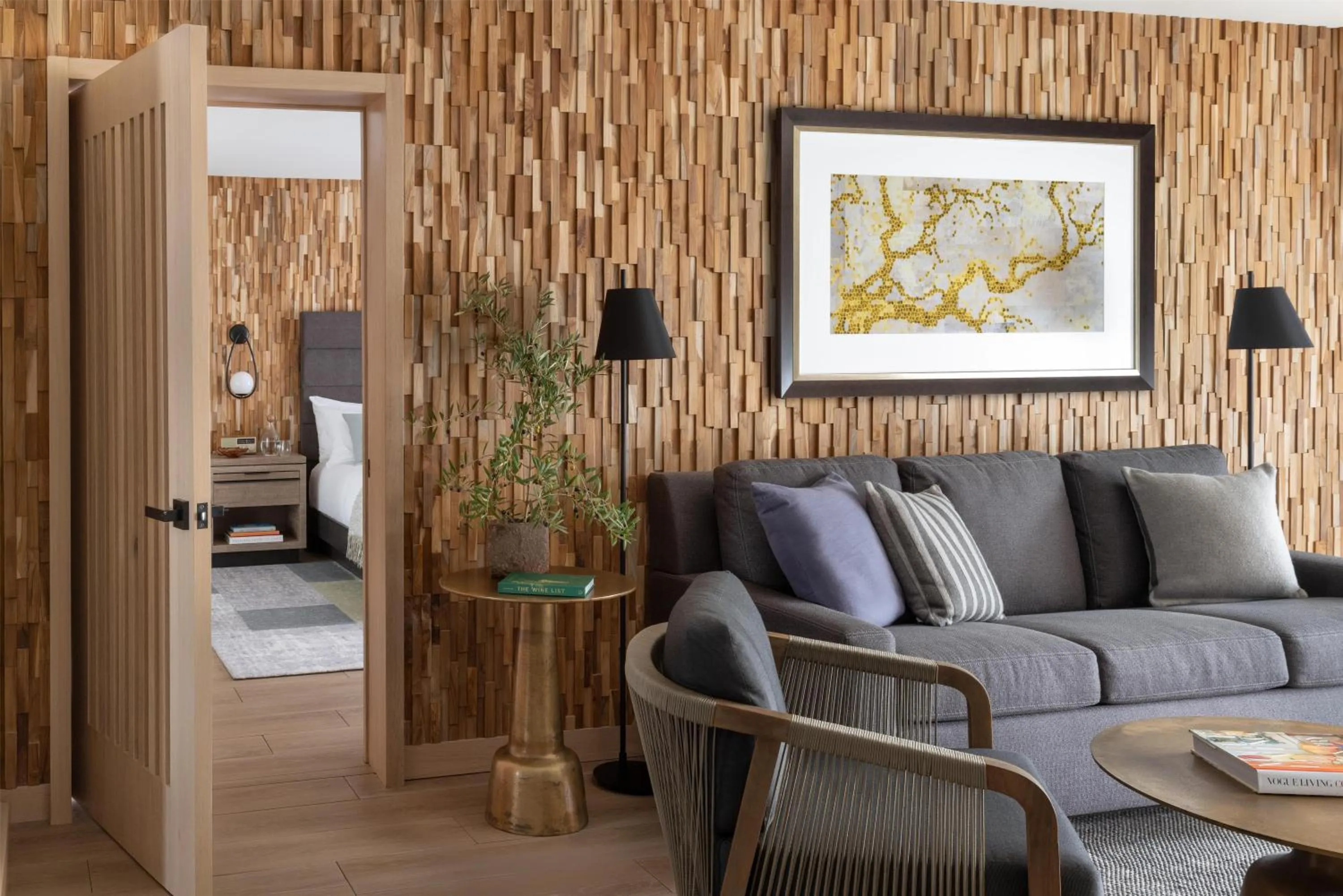 Living room in Casa Mani Resort Napa Valley, Curio Collection By Hilton