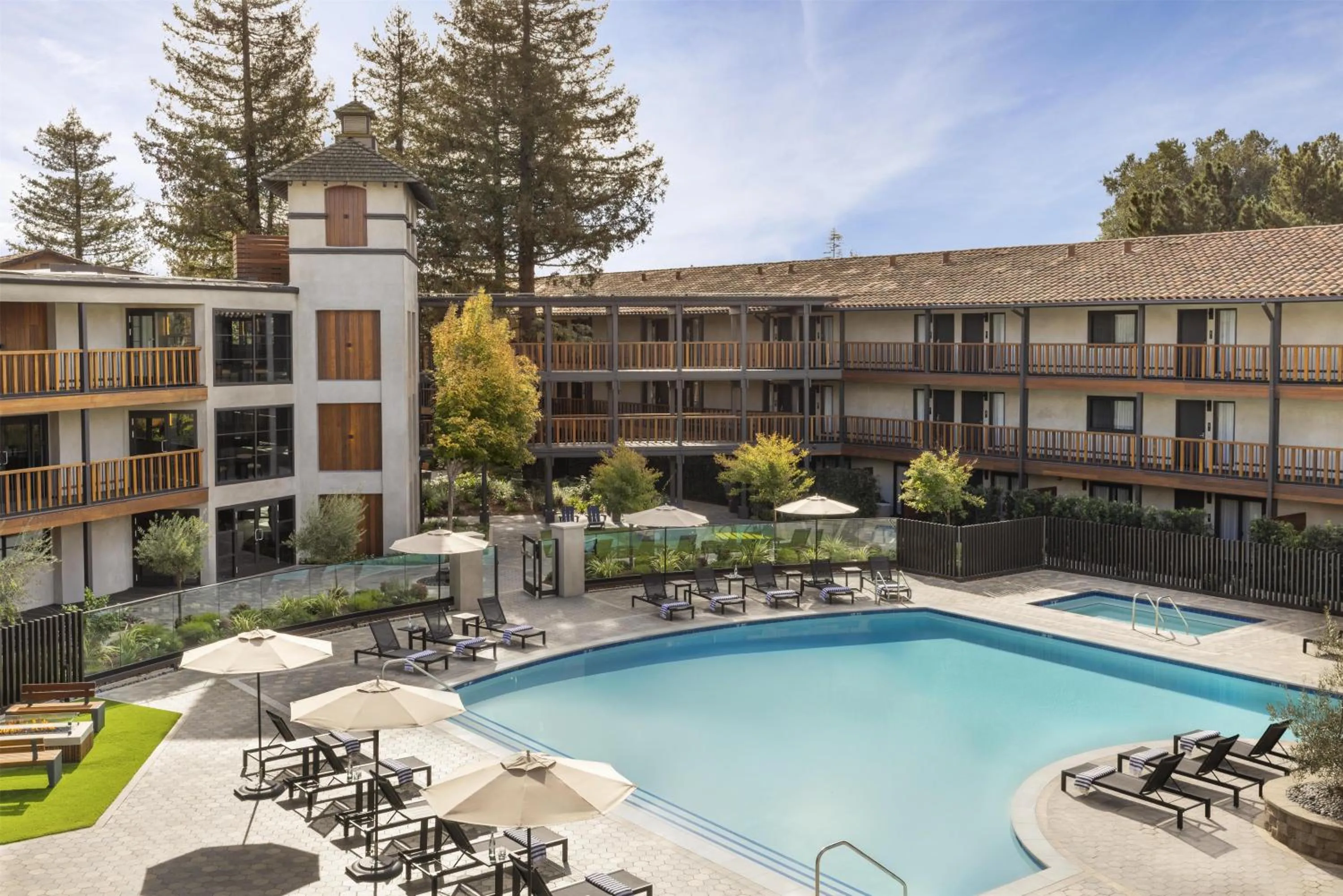Pool view in Casa Mani Resort Napa Valley, Curio Collection By Hilton