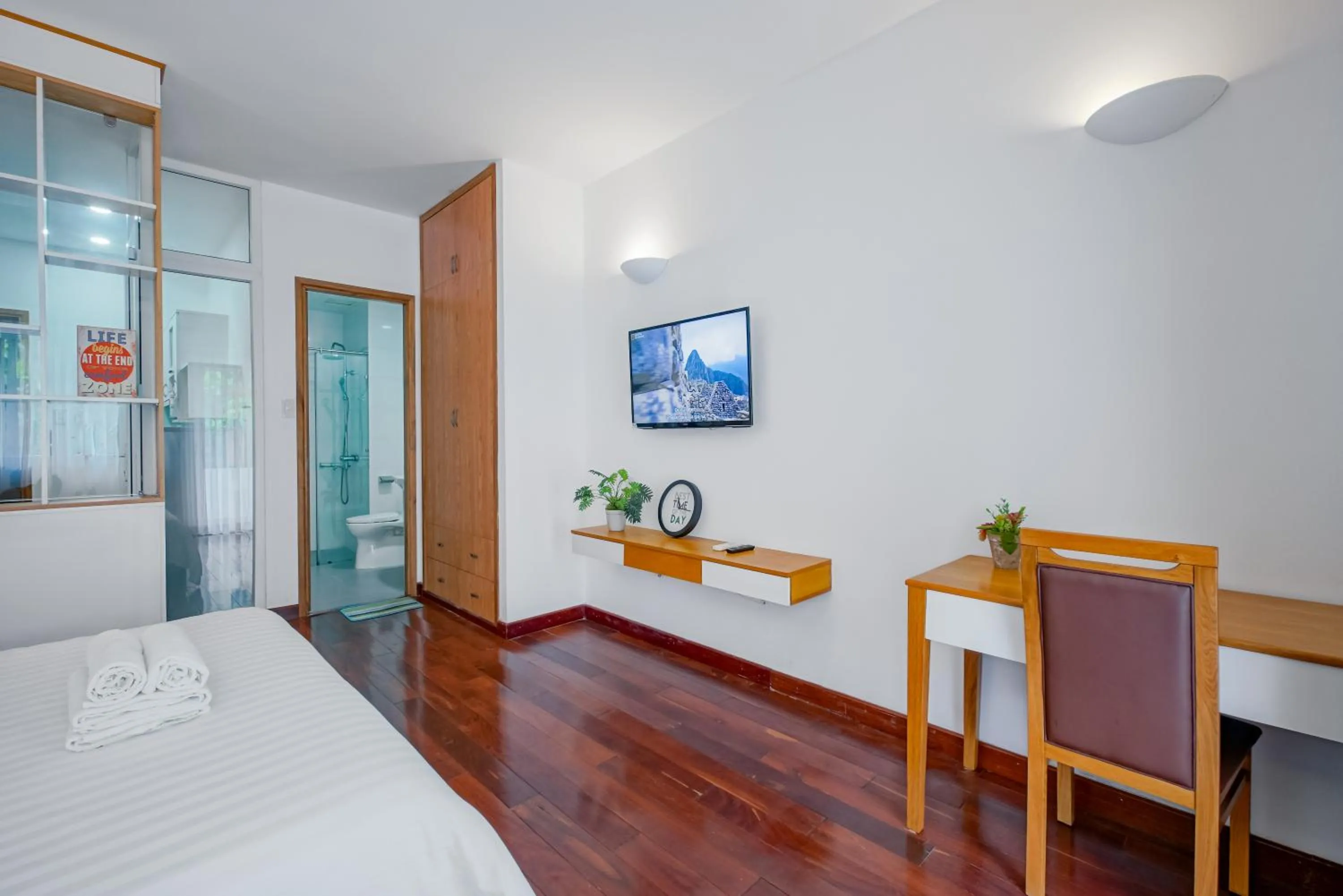 TV and multimedia, Bed in SaigonOne Serviced Apartment