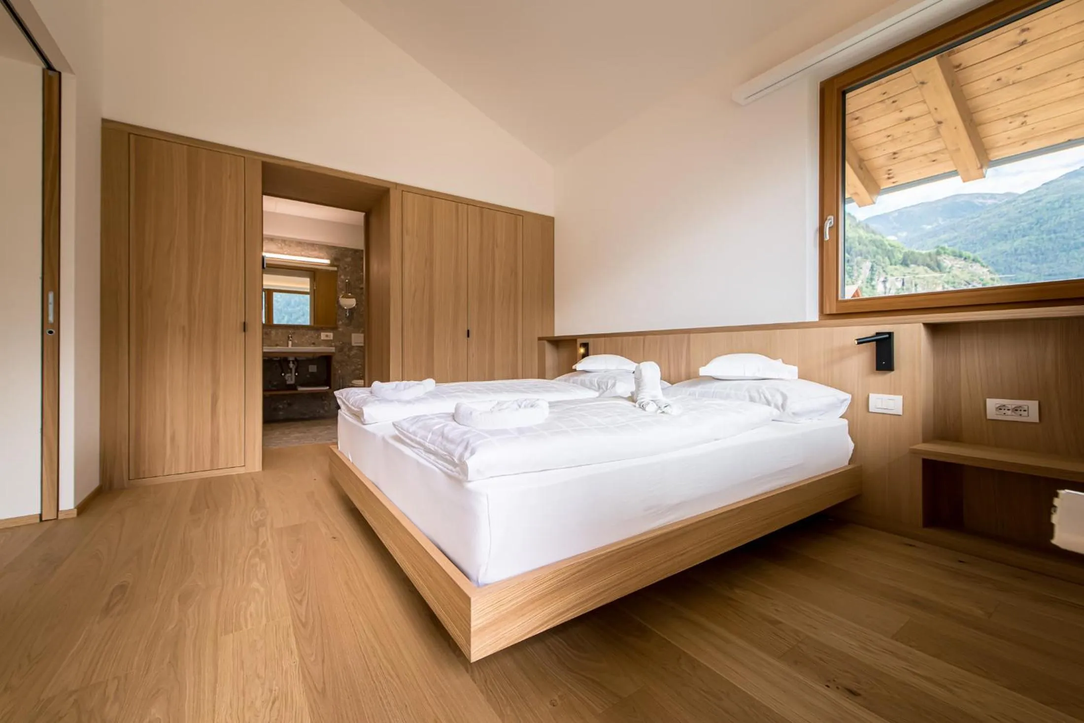 Bed in Hotel Taufers