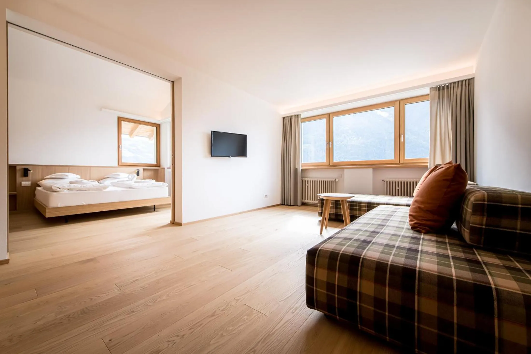 Bed in Hotel Taufers