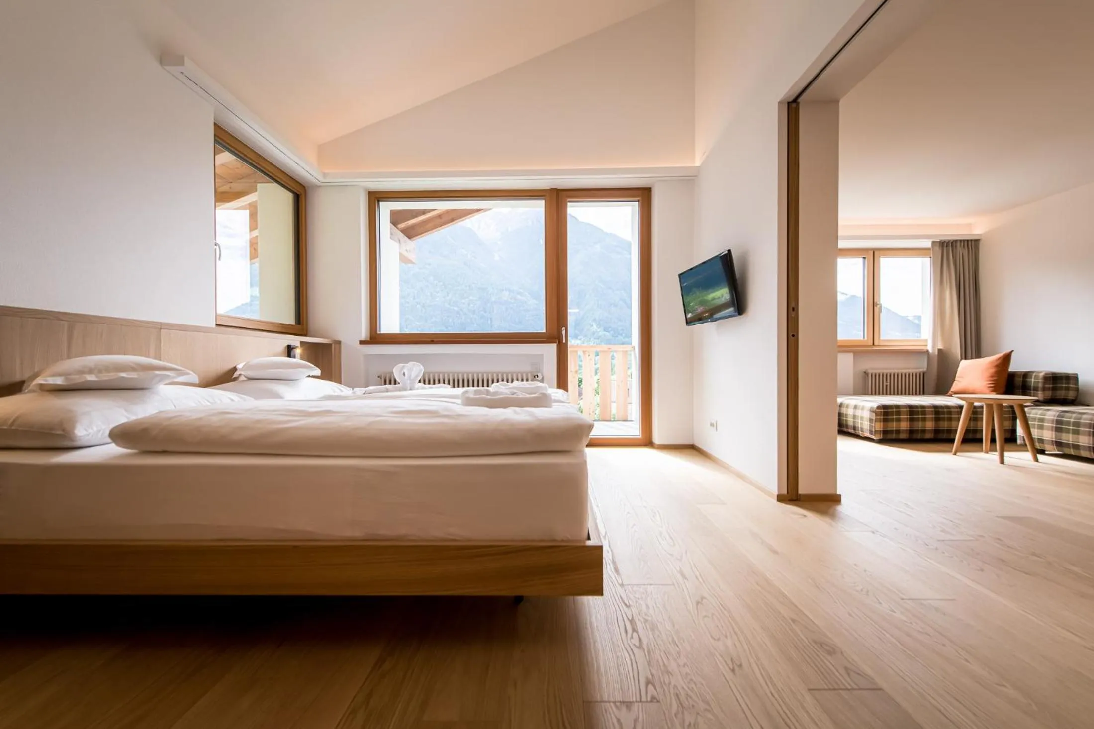 Bed in Hotel Taufers