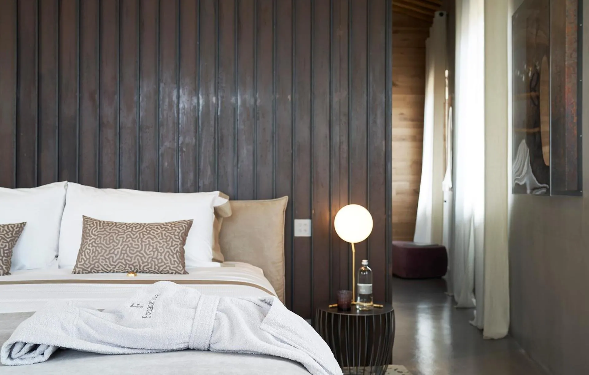 Decorative detail, Bed in Fornace Suite