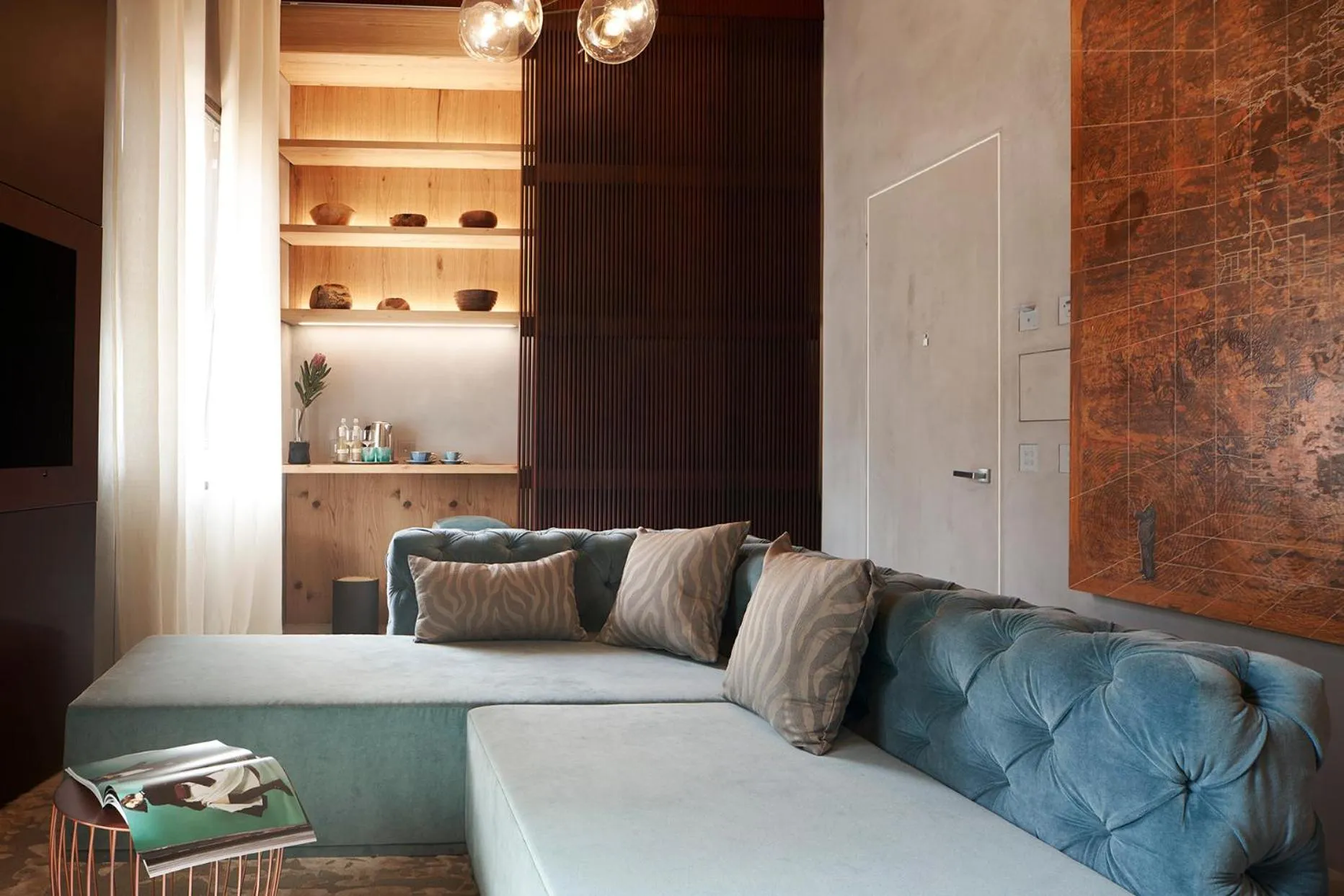 Living room, Bed in Fornace Suite