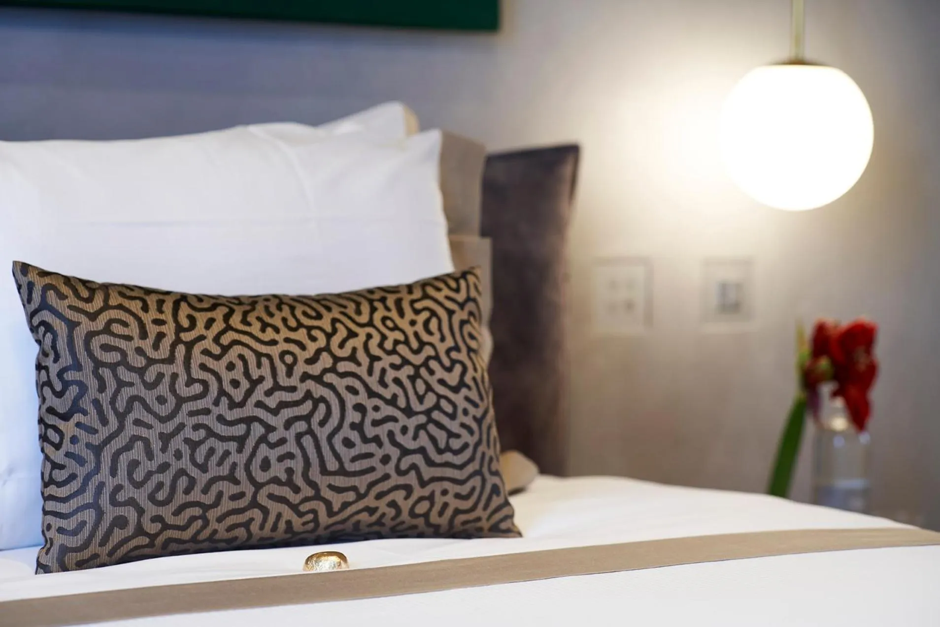 Decorative detail, Bed in Fornace Suite