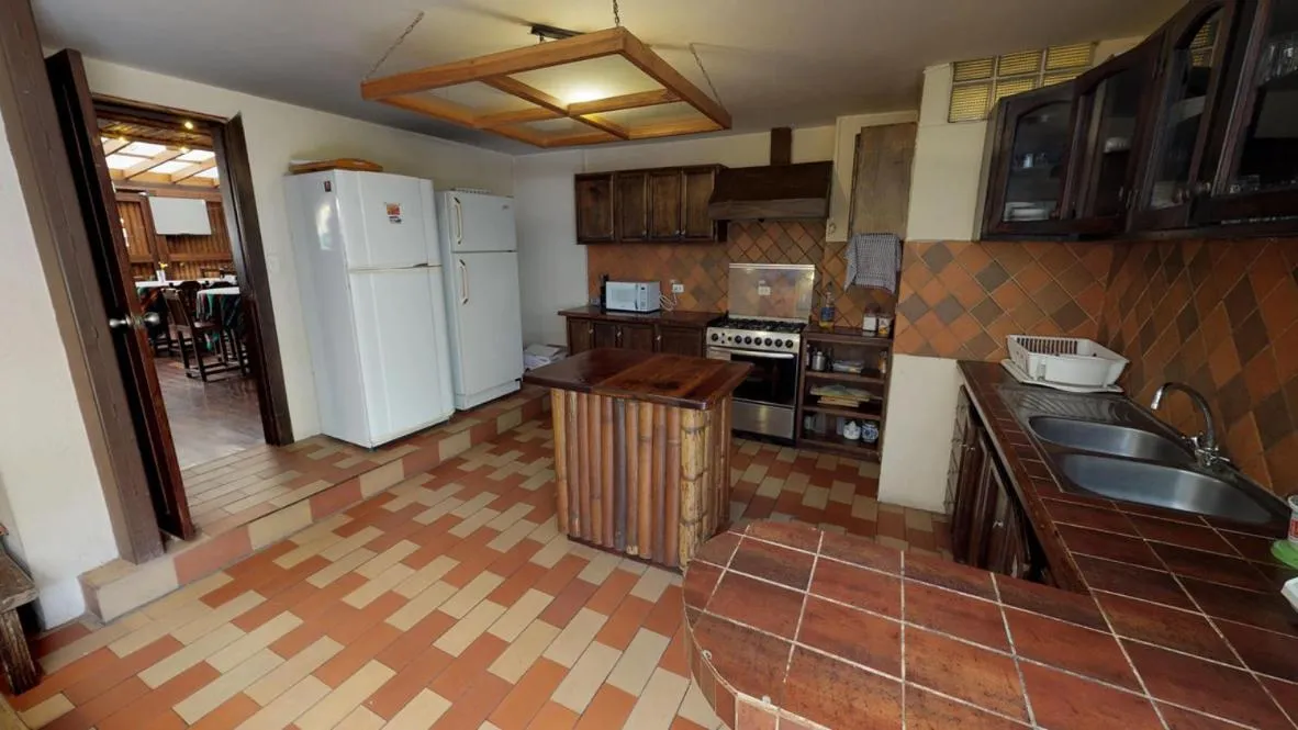 Kitchen or kitchenette in Hostal Alcala