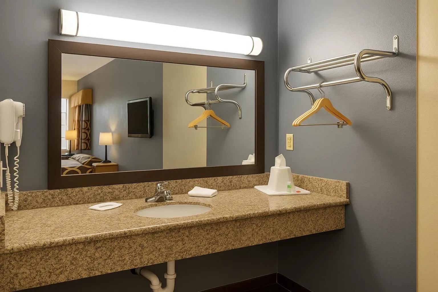 Bathroom in Super 8 by Wyndham Bakersfield South CA