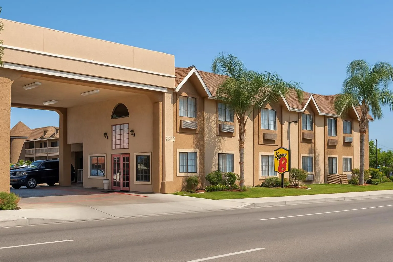 Property building in Super 8 by Wyndham Bakersfield South CA