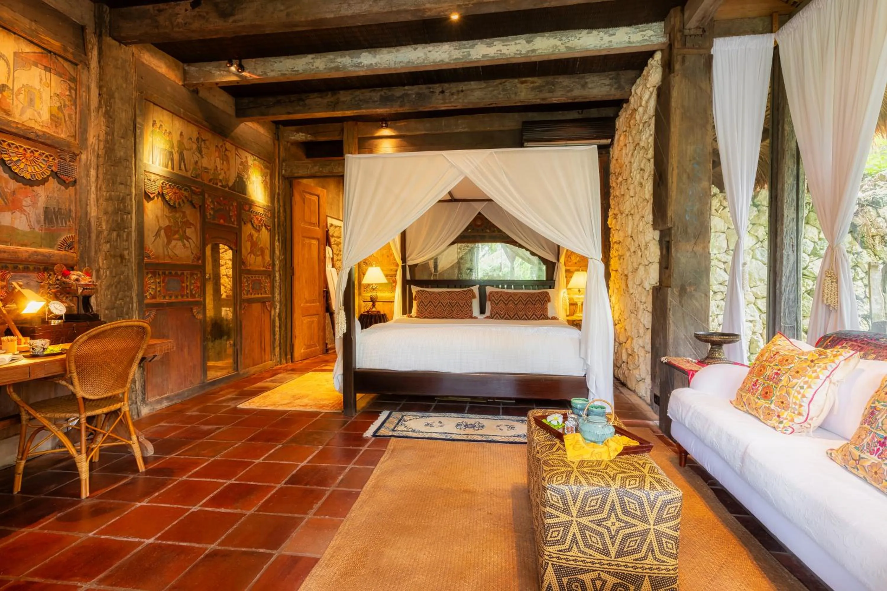 Photo of the whole room, Bed in Stone House