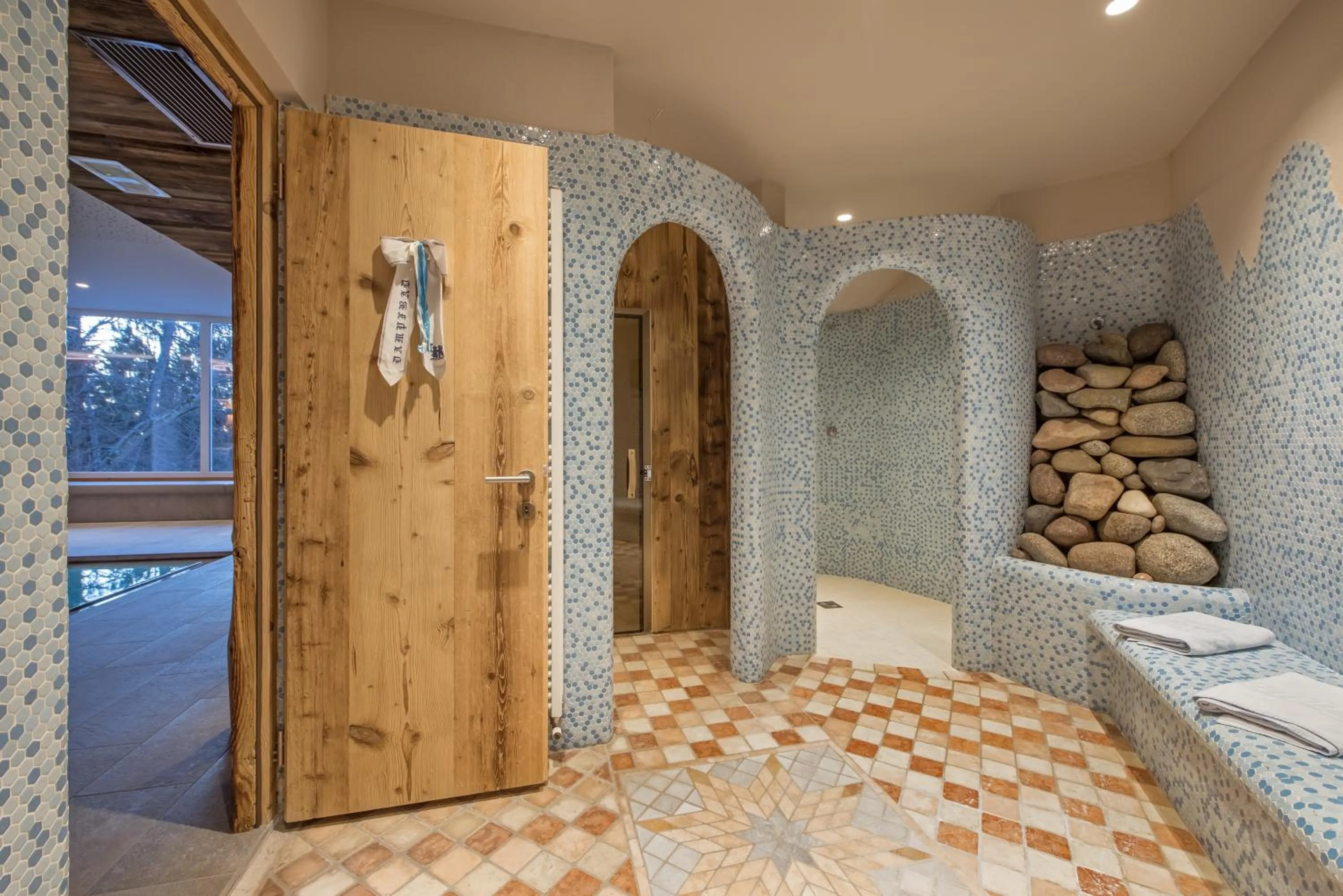 Steam room, Bed in Naturhotel Waldheim