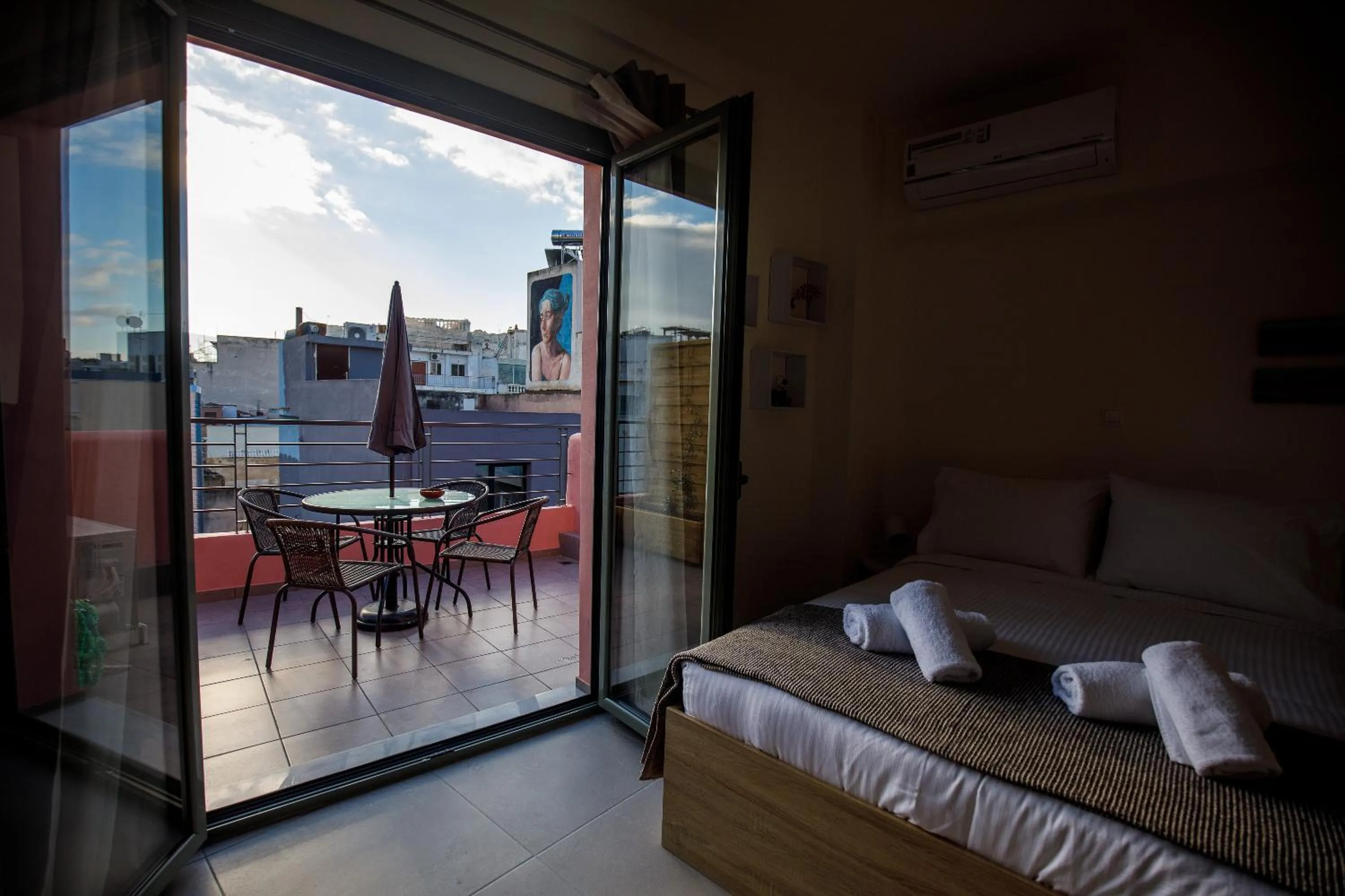 Balcony/Terrace, Bed in Central Stay Athens